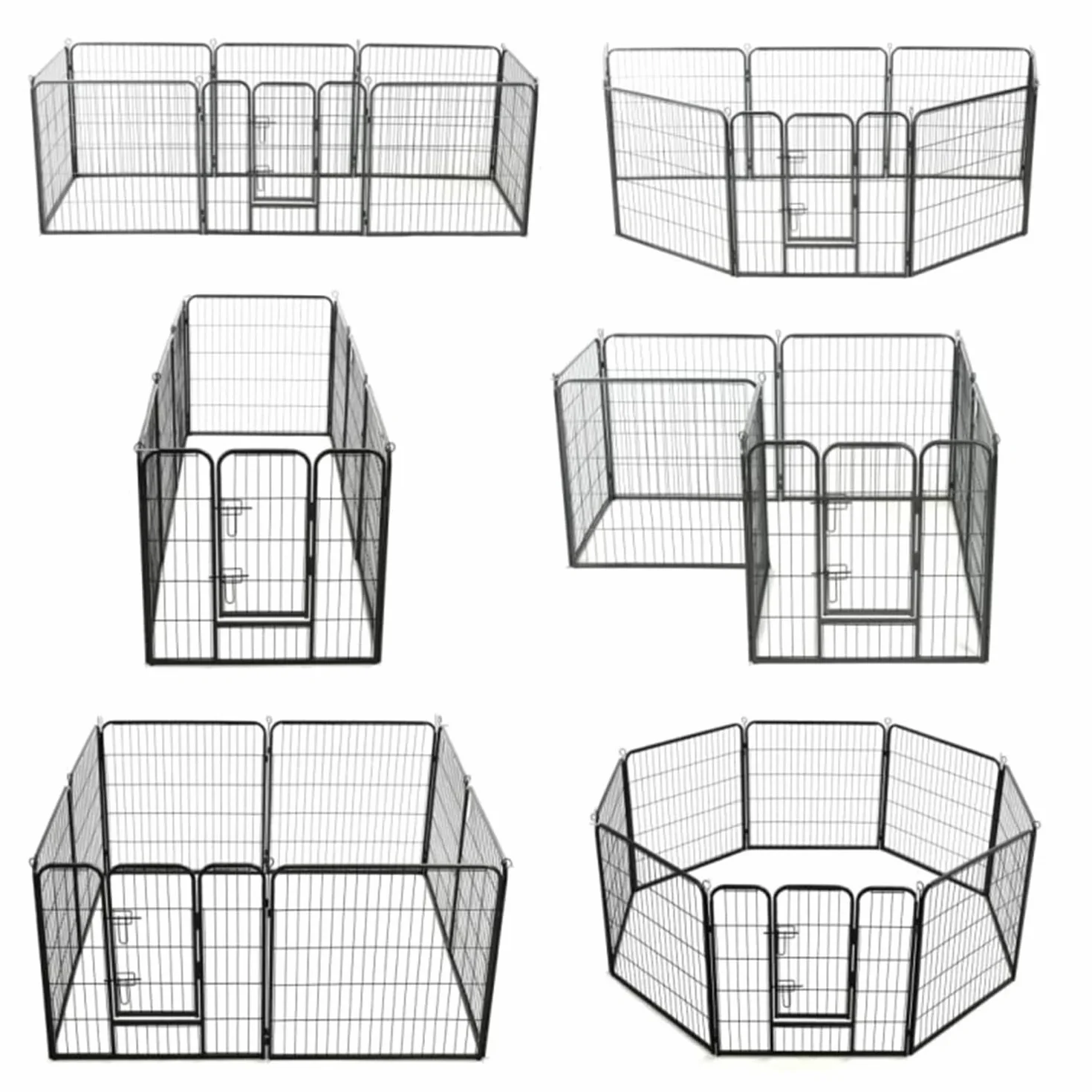 AQPET Recinto Modulare 80x80 cm per Cani, Gatti, Conigli e Roditori - 8 Pannelli Resistenti per Interno ed Esterno, Sicuro e Facile da Montare, Ideale per Casa e Giardino