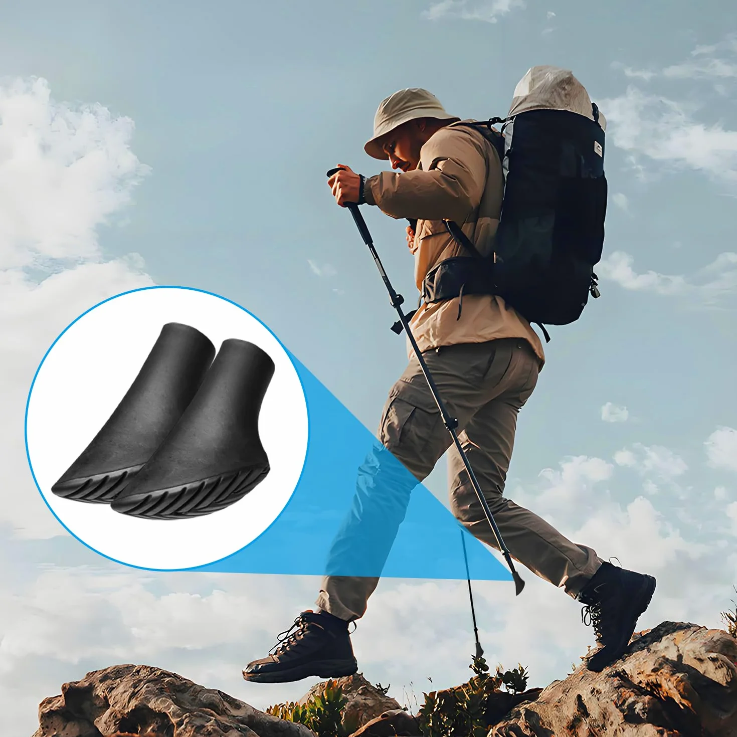 Gommini per Bastoncini Nordic Walking Universale Accessori Trekking Tappi Multiuso