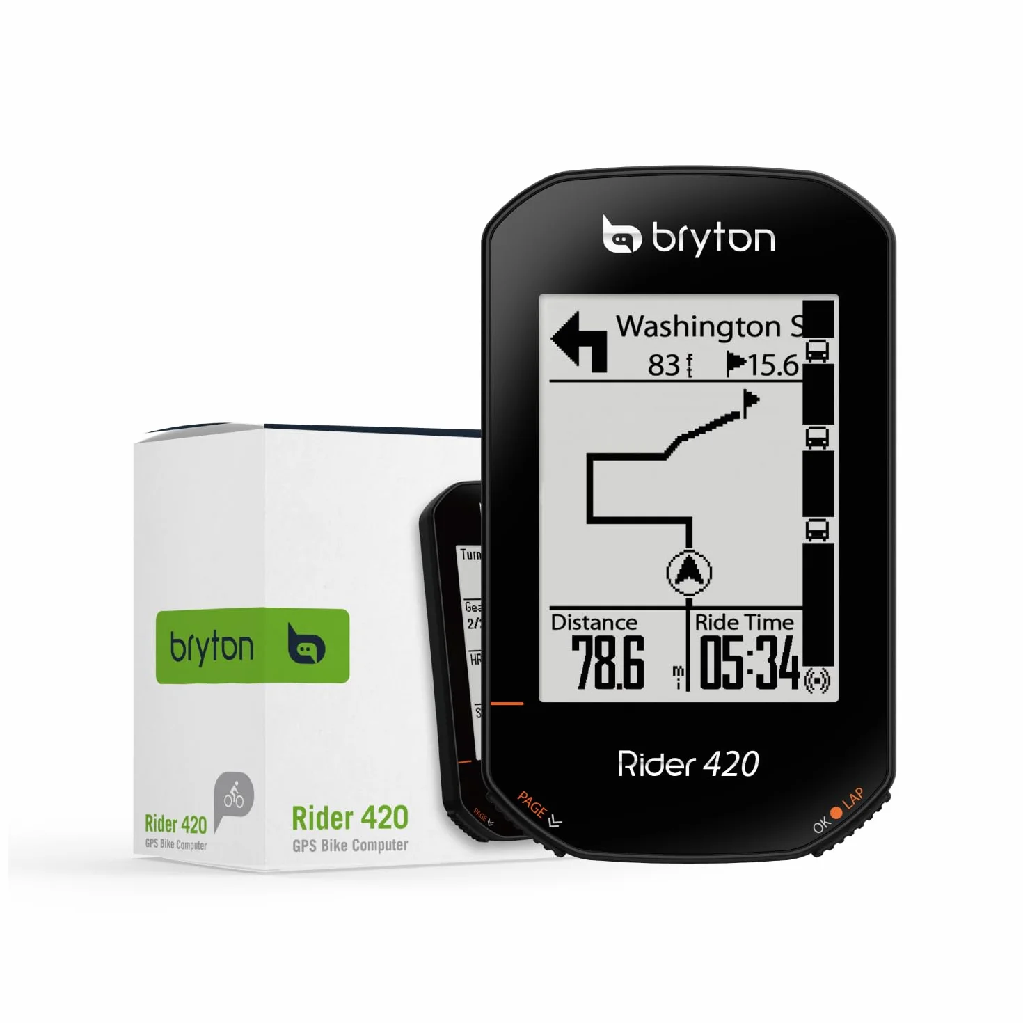 Bryton Rider 420 2.3 Pollici LCD Wireless GPS Bike Ciclismo Computer Compatibile con Bike Radar, 35 ore di Durata della Batteria, Navigazione con Turn-by Turn Follow Track. Bluetooth ANT Impermeabile