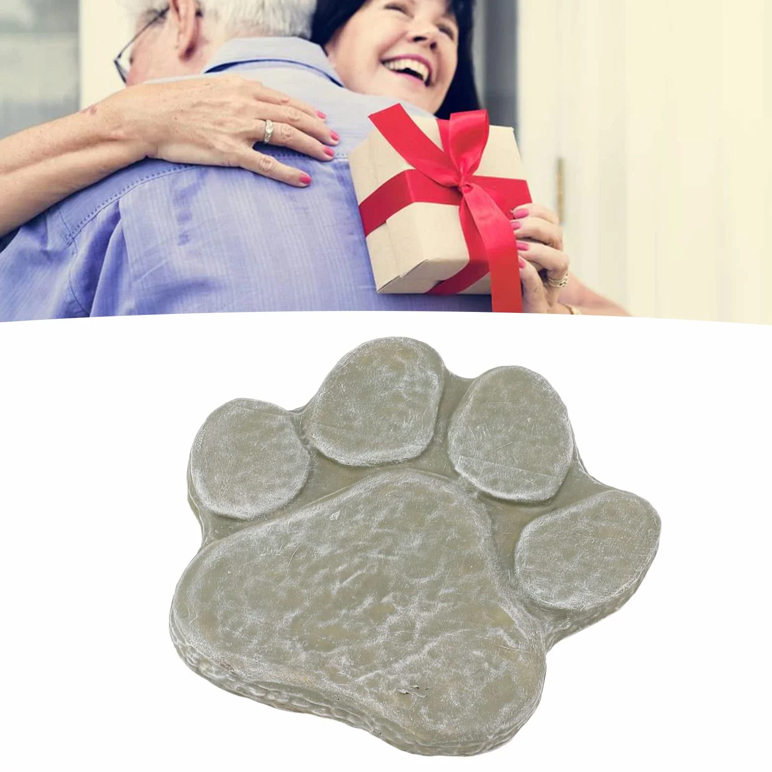 HERCHR Pietre Commemorative per Animali Domestici, Pietra Tombale per Animali Domestici con Impronta di Zampa, Pietra Commemorativa per Cani, Pietra Commemorativa con Impronta di Zampa di Cane(Verde)