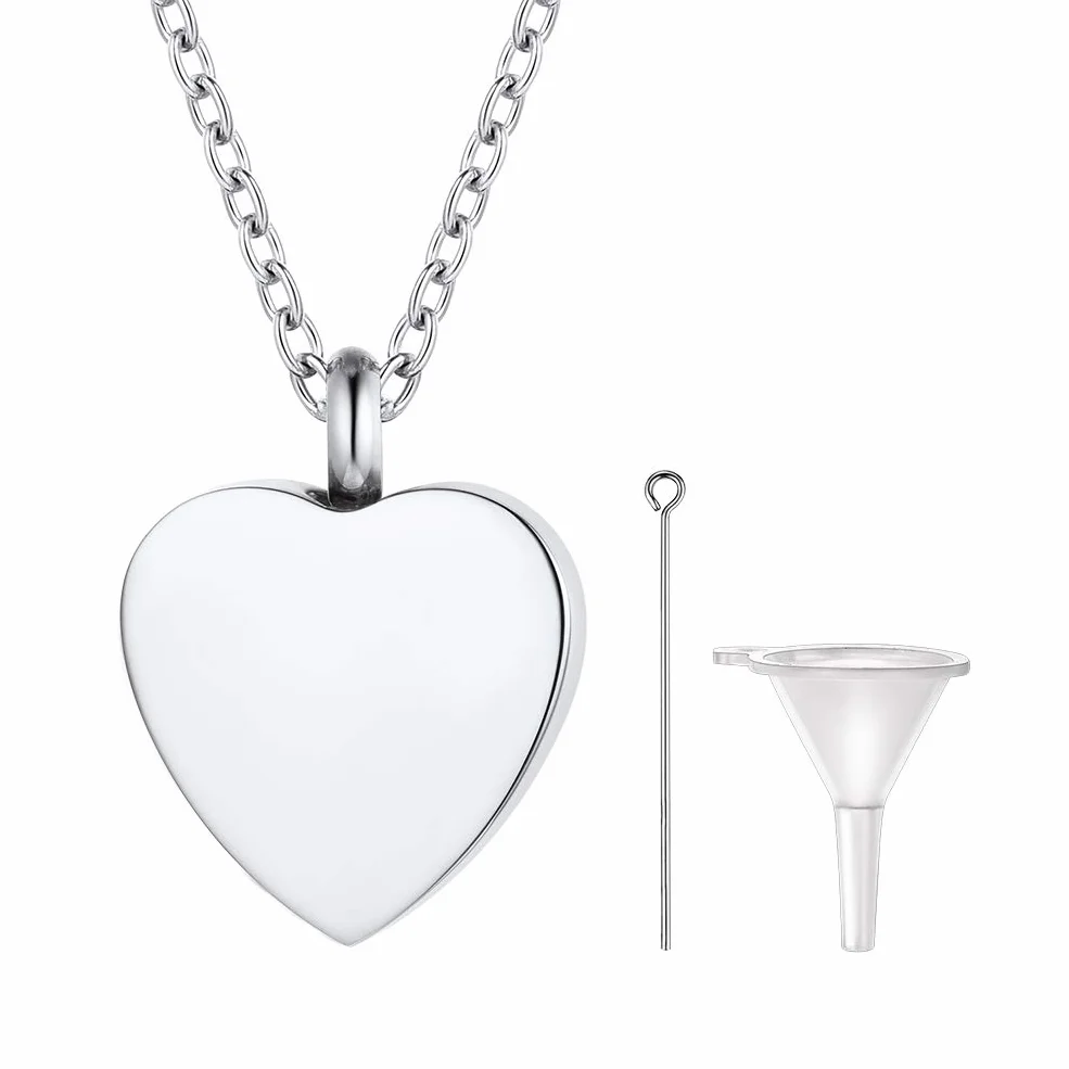 PROSTEEL Collana Ciondolo Portaceneri Cane Gatto Uomo a Forma Cuore in Acciaio Inossidabile