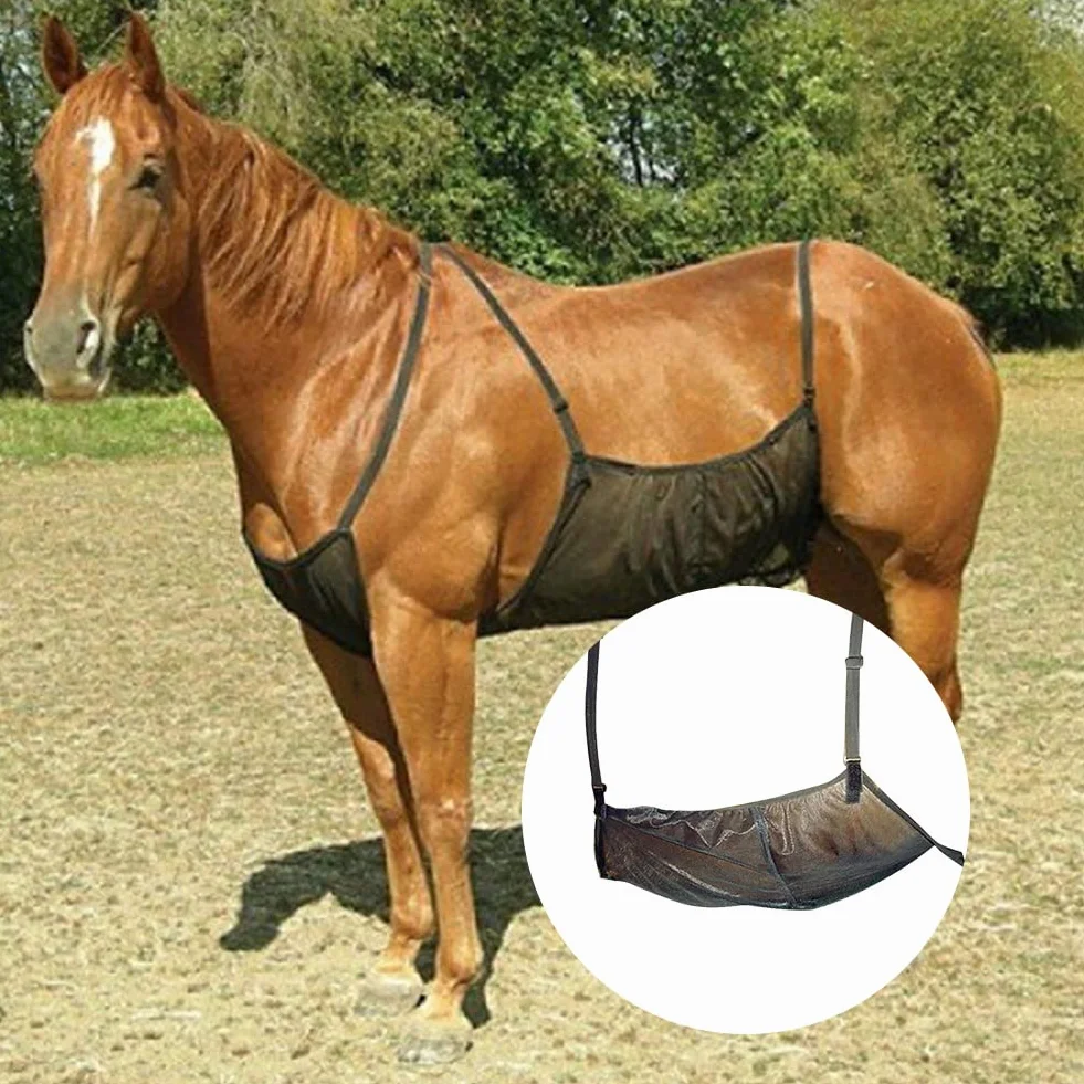 Guardia della pancia del cavallo, Guardia del ventre della mosca del cavallo, Addome del cavallo regolabile Protezione ventilata Pancia traspirante Rete per la copertura del tappeto per adulti Weiting