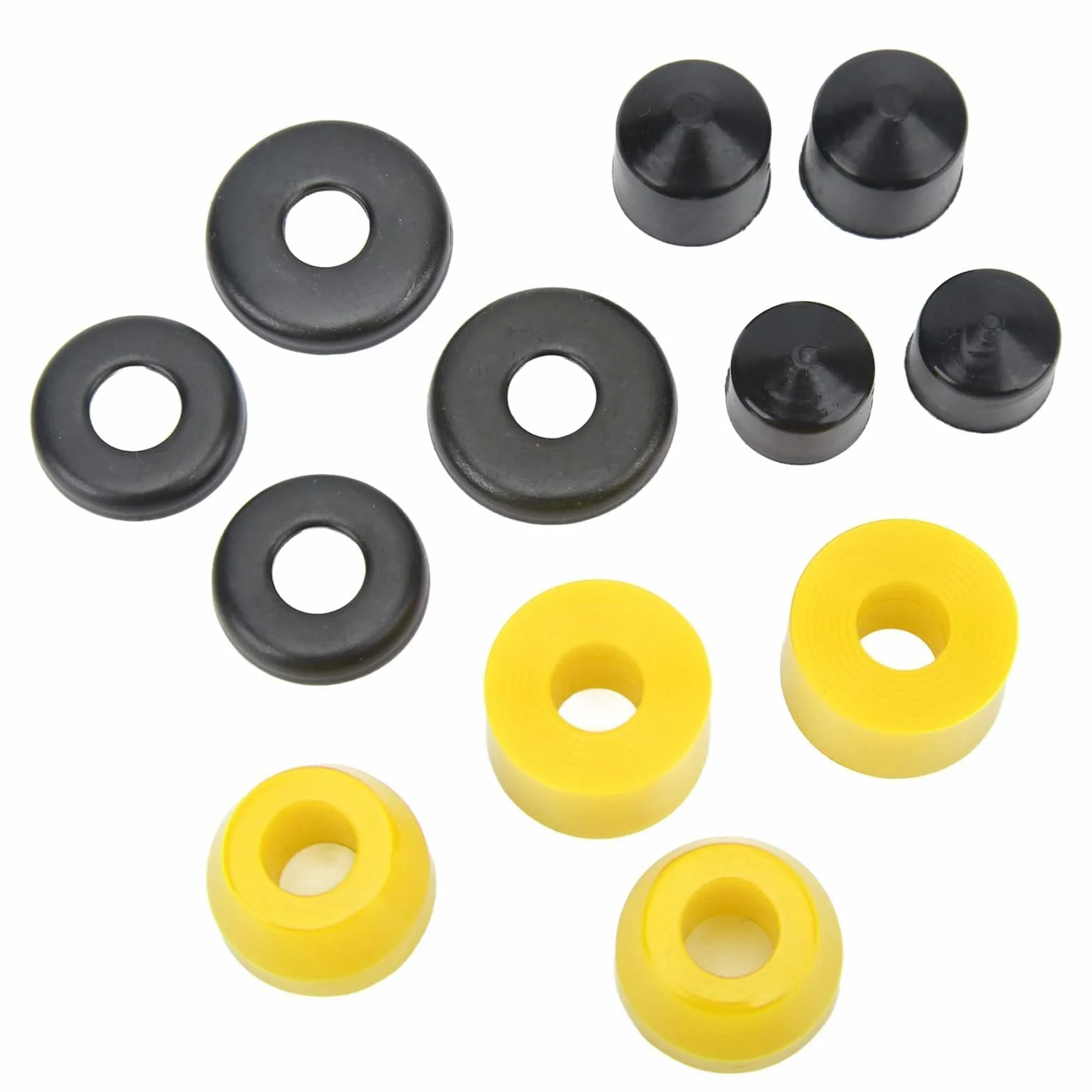 HERCHR Boccole per Skateboard 12 Pezzi Set PU 90A (Giallo)