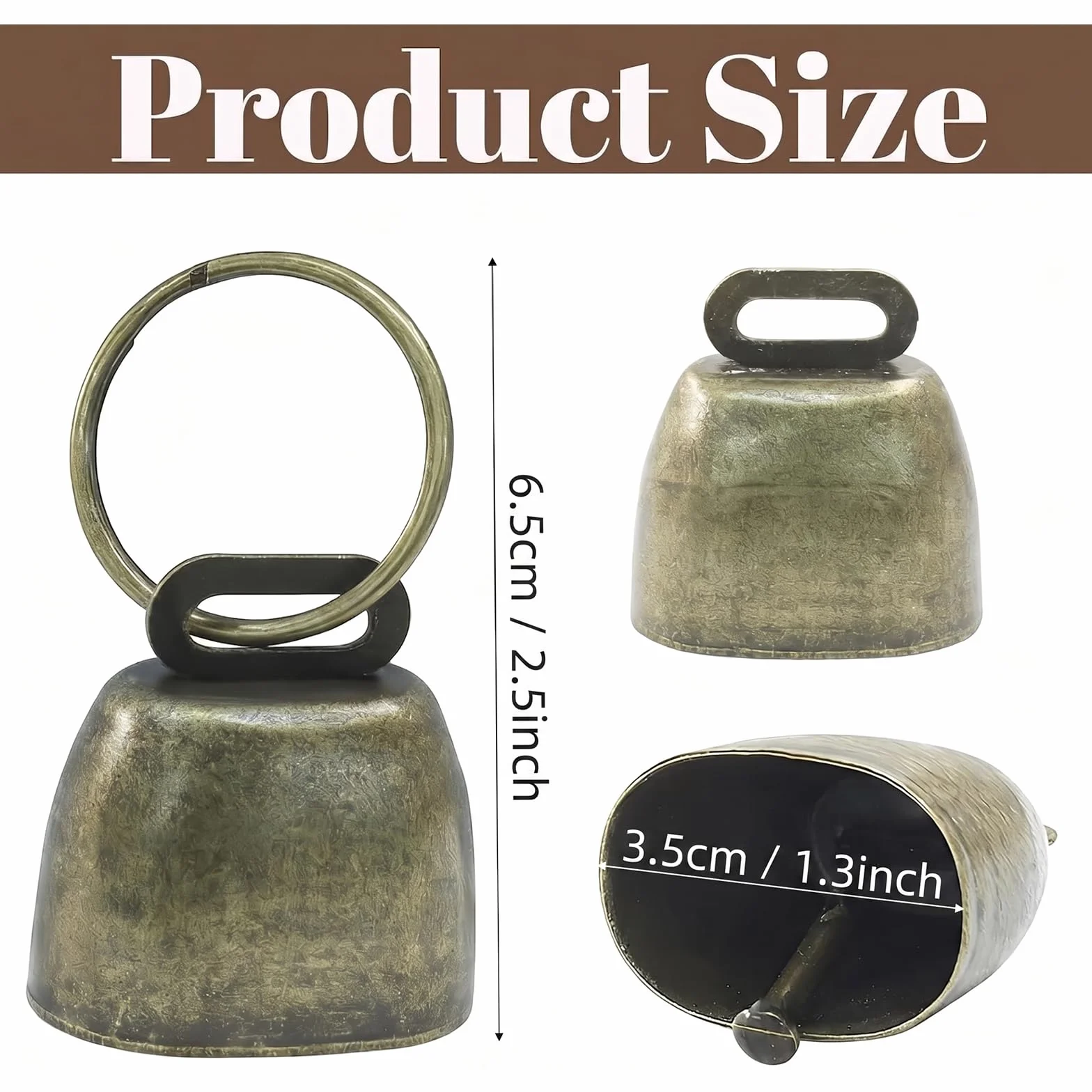 Campane in metallo antico rame per mucca cavallo pecora bovini animali domestici 4pcs