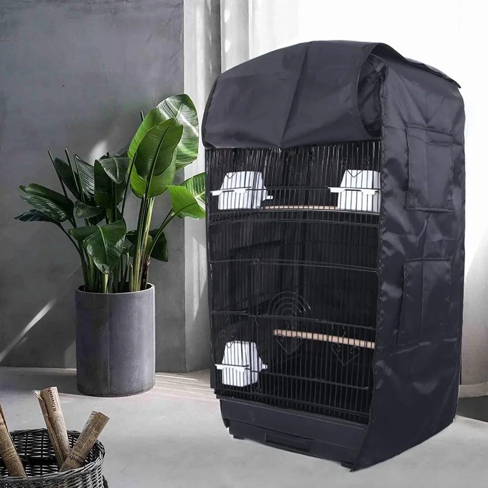 ASOCEA Copertura per gabbia per pappagalli extra large, copertura universale oscurante per gabbie quadrate per pappagallini, pappagallini, ara, conuri, colore nero