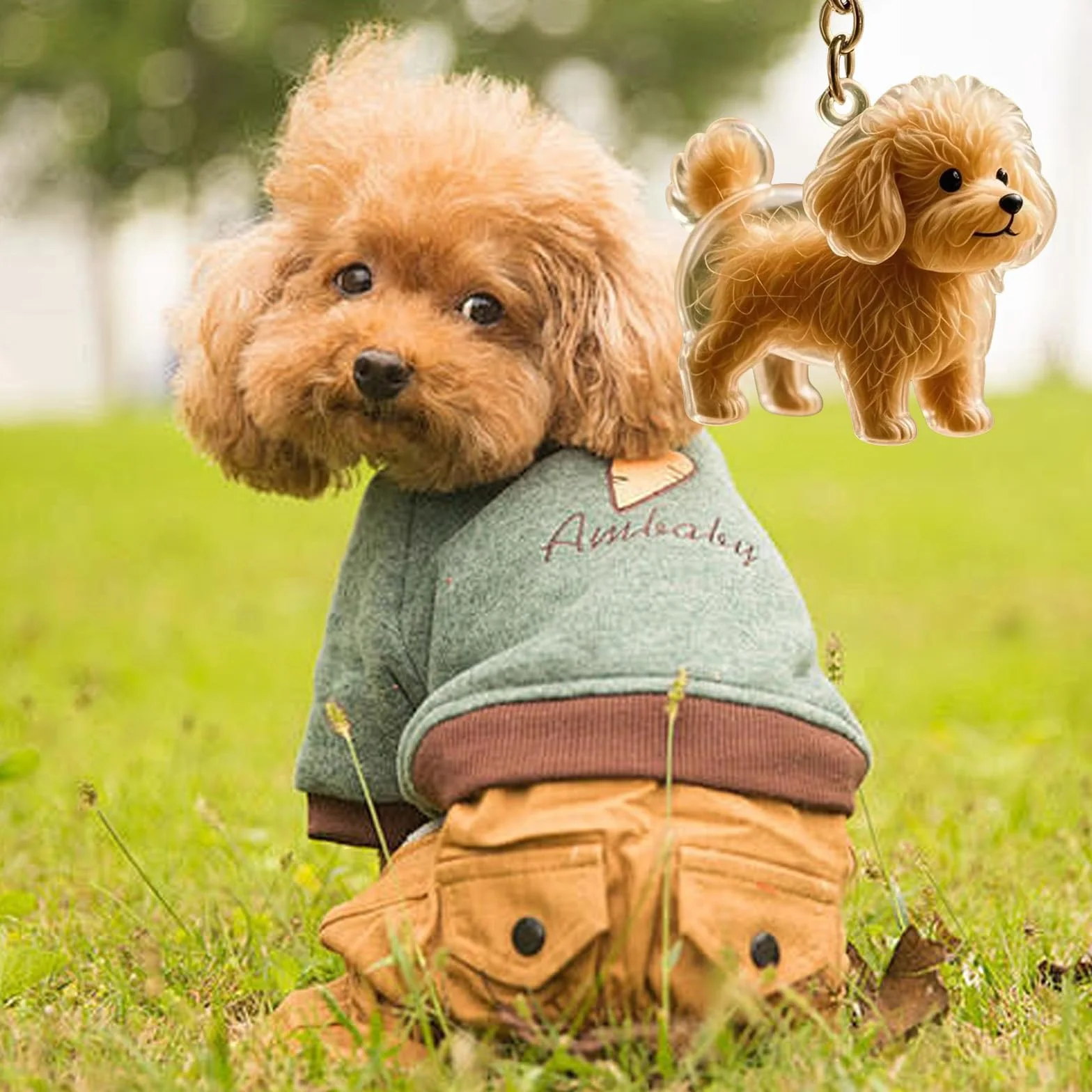 Portachiavi commemorativo trasparente per animali domestici, per peli di cani, per collezionisti di cani, regalo per proprietari di cani in lutto