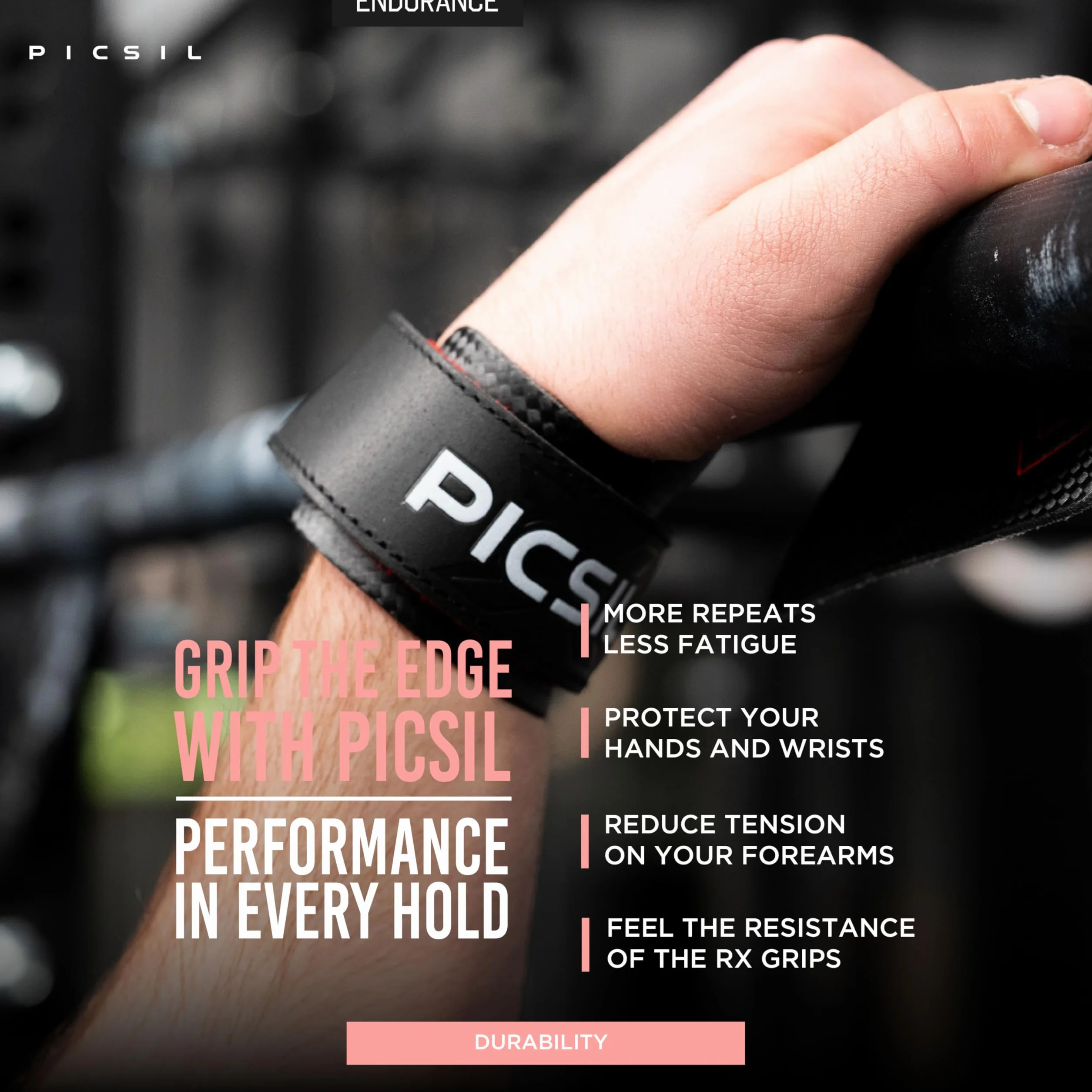 PICSIL - Paracalli RX, Grips Professionali in Fibra di Carbonio, Sottili e Resistenti, Uso Con Magnesio, per Cross Training, Ginnastica e Calisthenics, 2 Fori