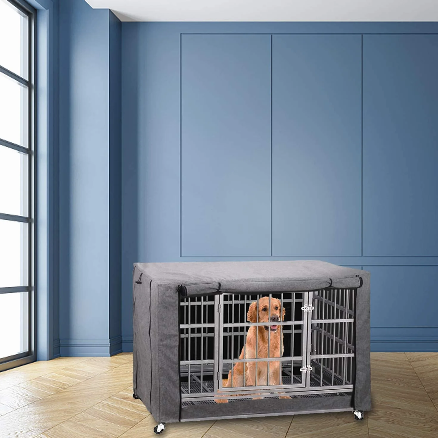 Copertura per gabbia per cani in poliestere antivento per interni ed esterni