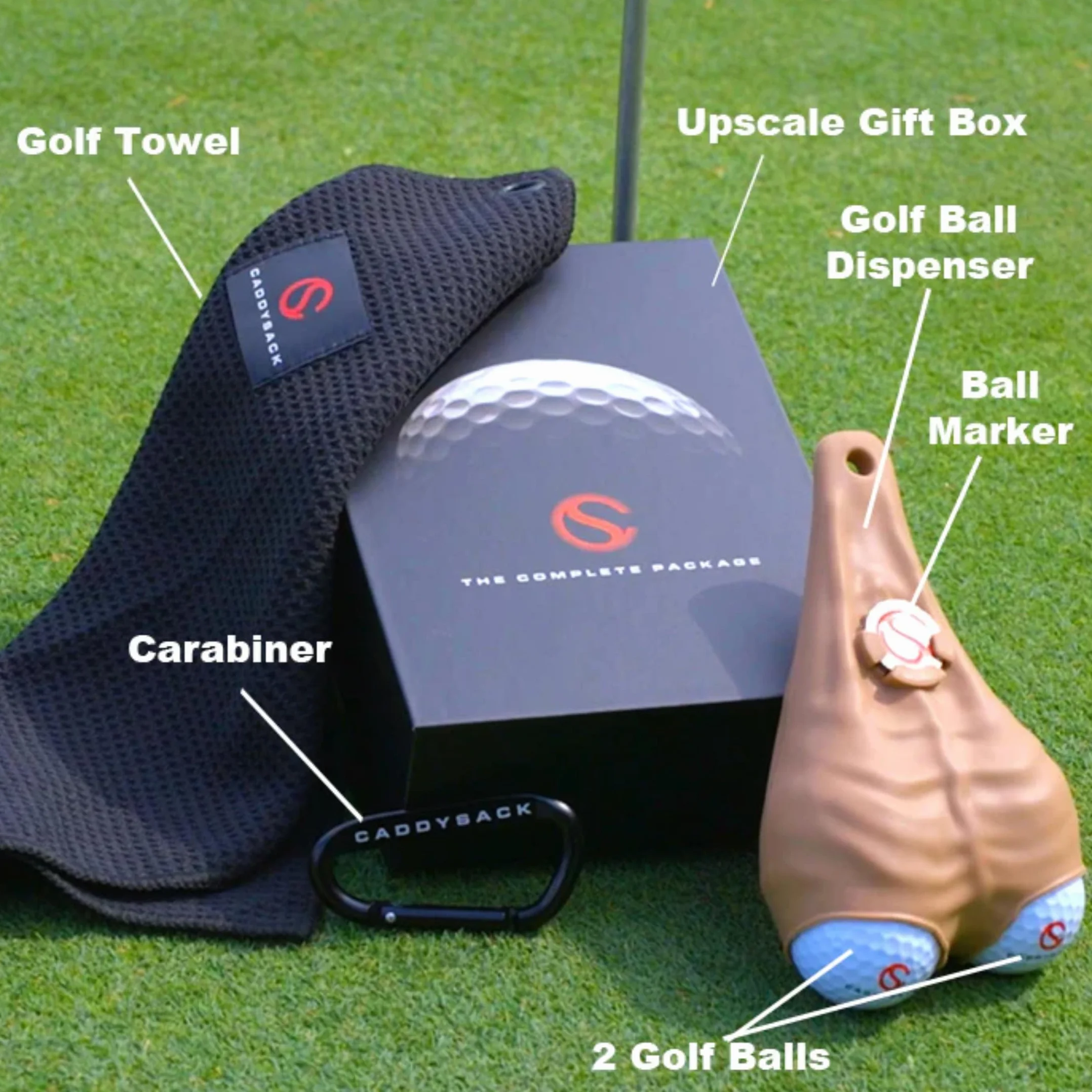 CADDYSACK Ball Holder and Gift Set, Supporto per Palline da Golf, Beige