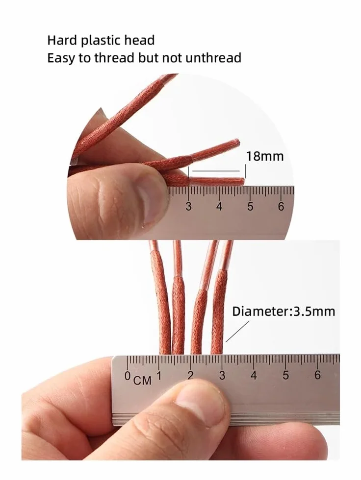 Oxford lacci rotondi in puro cotone cerato impermeabile per scarpe stivali 12 colori 60-180 cm