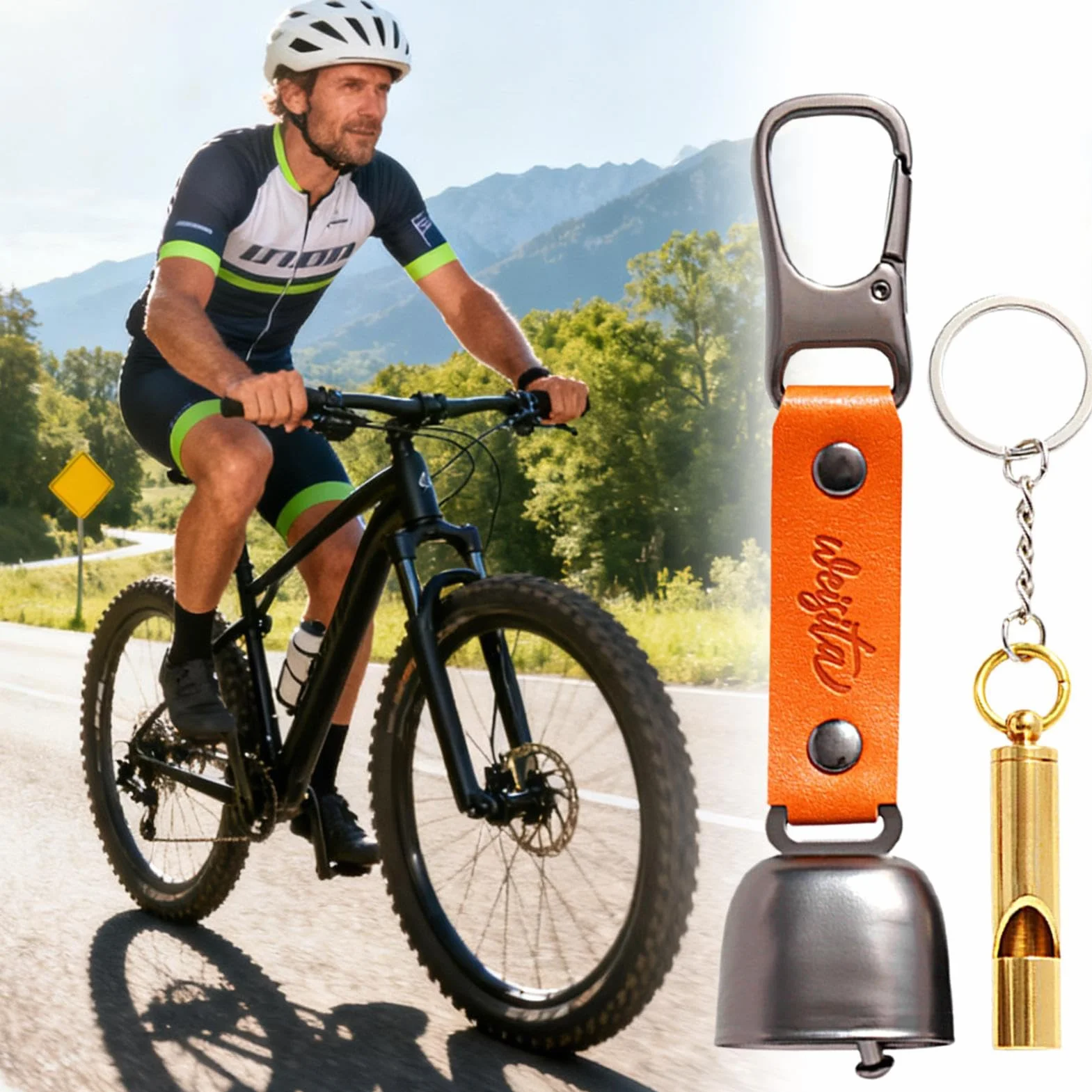 Bärenglocke Kuhglocke aus Eisen mit magnetischem Schalldämpfer Vintage für Camping Wandern Outdoor