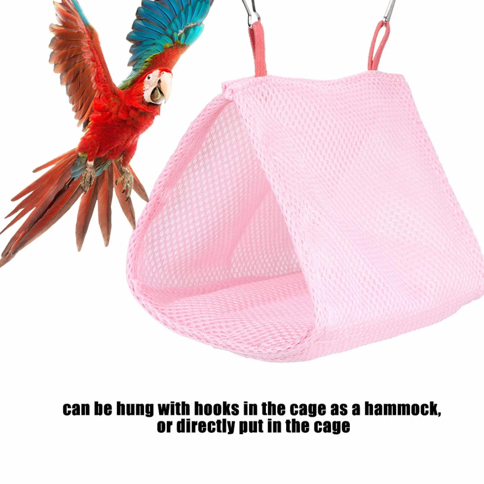 Estate Traspirante Maglia Pet Bird Pappagallo Nido Amaca Letto Criceto Casa Gabbia Giocattolo(rosa)