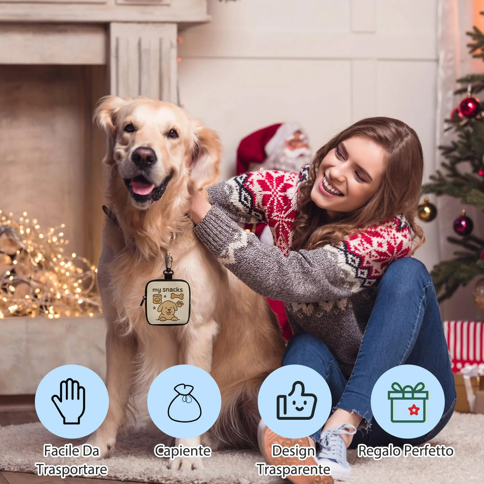 VEGCOO 2 Pezzi Sacchetti Portatili Per Animali Domestici con Zip, Porta Premietti per Cani Borsa con Moschettone, Borsa Addestramento Cane Porta Premietti per Cani per Viaggi, Uso Esterno