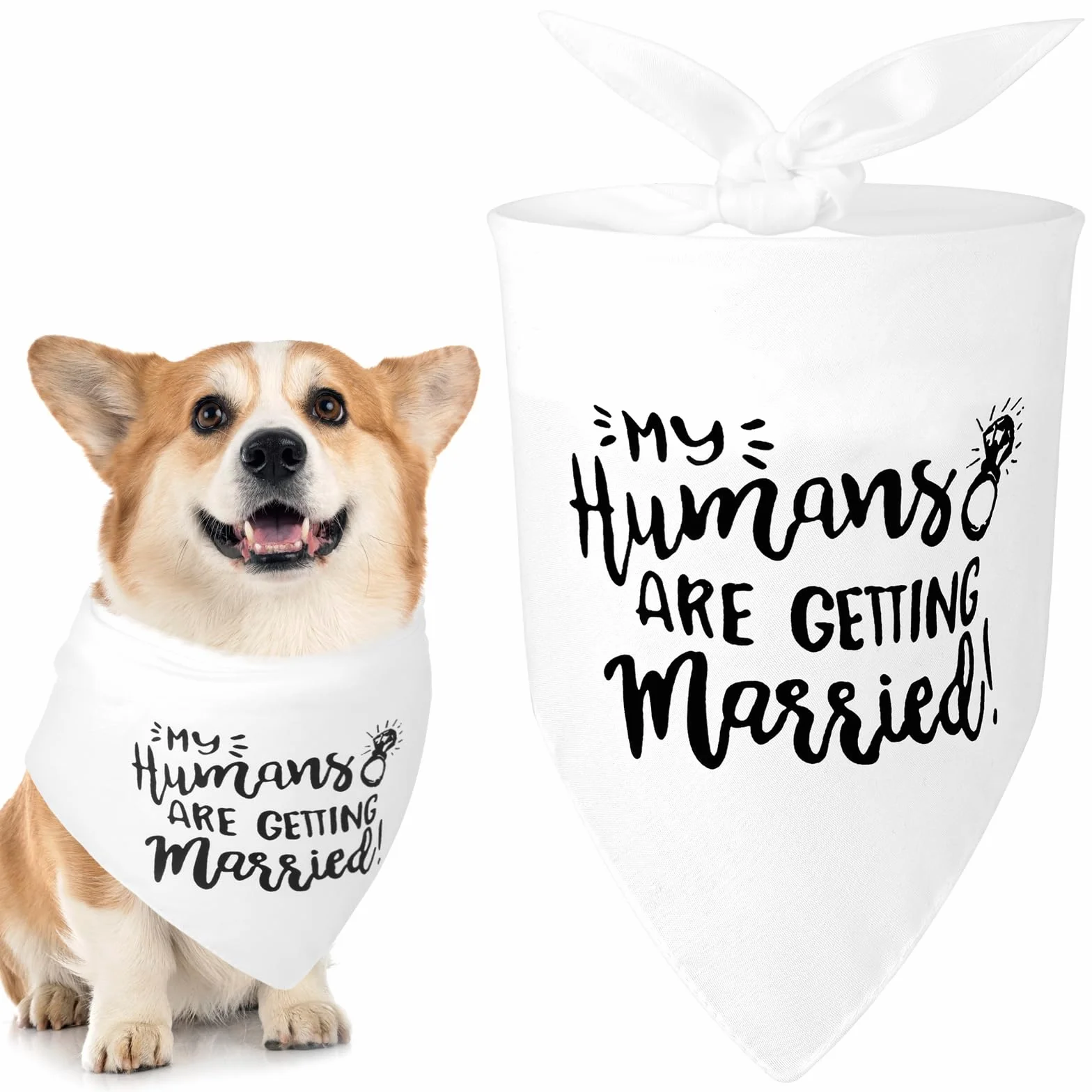 Regalo di fidanzamento Bandana per cani My Humans are Getting Married Sciarpa per animali domestici Annuncio Accessori