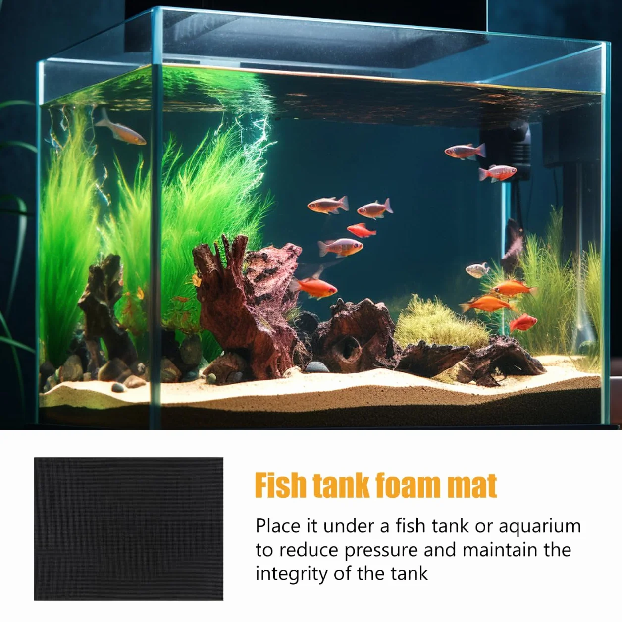 Garneck Tappetino per acquario 40 x 30 cm – ispessito – Tappetino in schiuma antiscivolo per un livellamento ottimale e una protezione del piano del tavolo – Accessori impermeabili per acquari