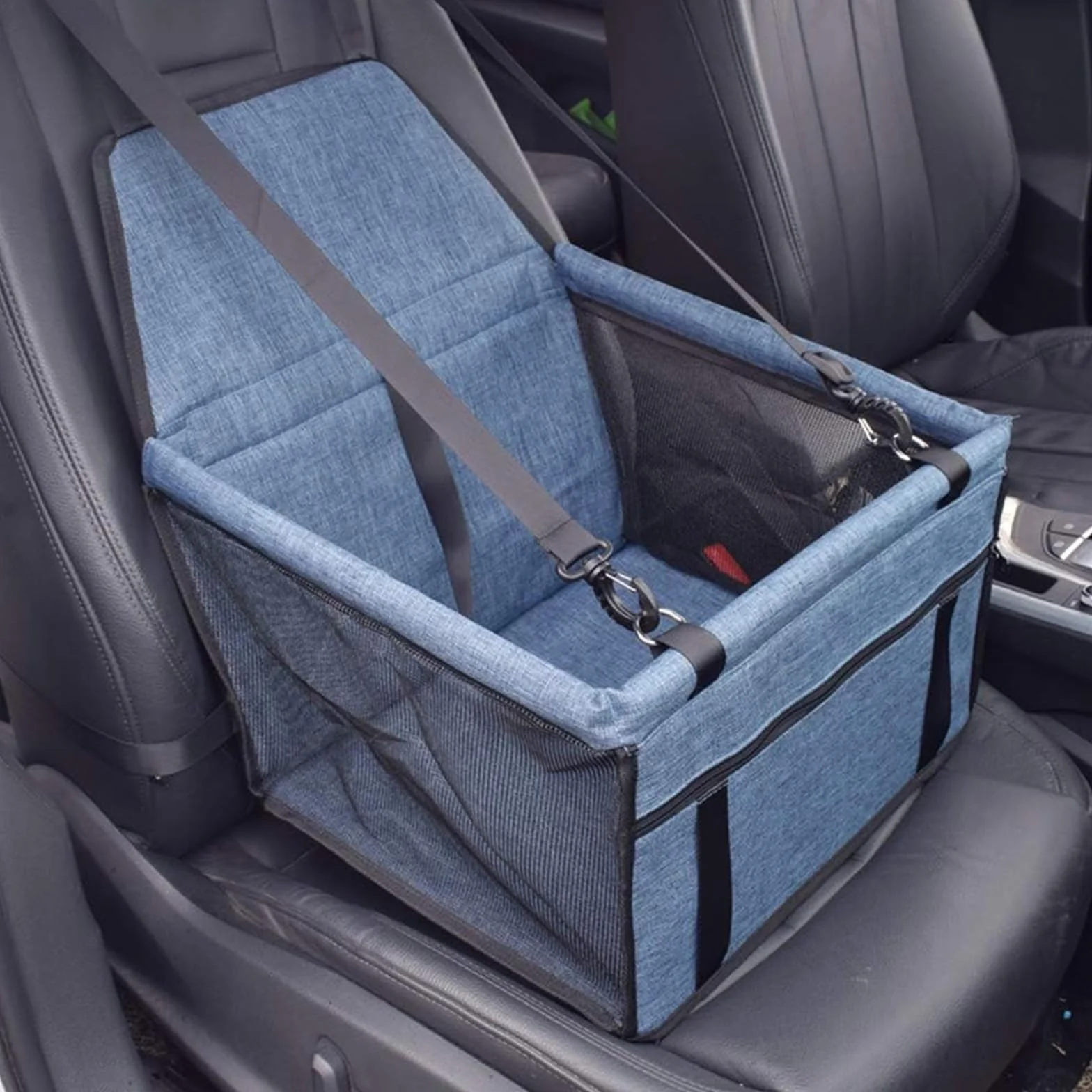 CIMOYBAI Seggiolino auto extra stabile per cani piccola media taglia pieghevole blu navy