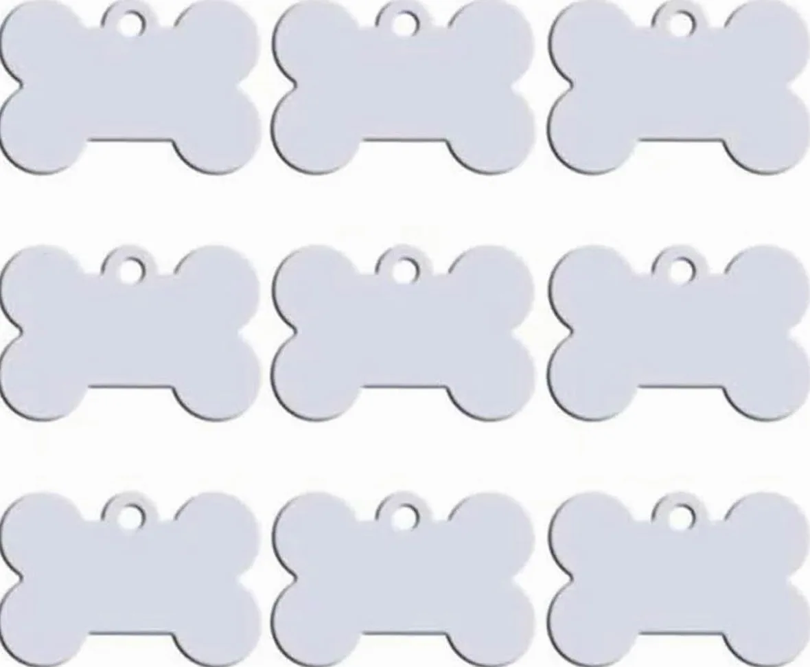100 pezzi personalizzabili incisi in alluminio per animali domestici tag vuoto per animali domestici tag osso gatto cane identificazione animale domestico tag nome animale domestico numero etichetta
