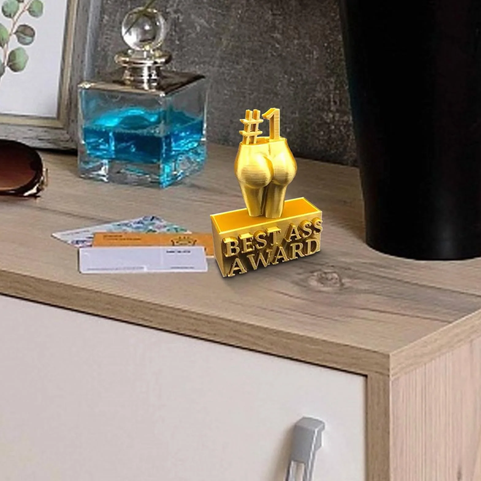 Miglior Ass Award, Per Il Miglior Culo, Scultura Mano Arredamento Trofei Ornamento, Miglior Asso Dorato Resina Trofei, Decorazioni Da Scrivania Resina