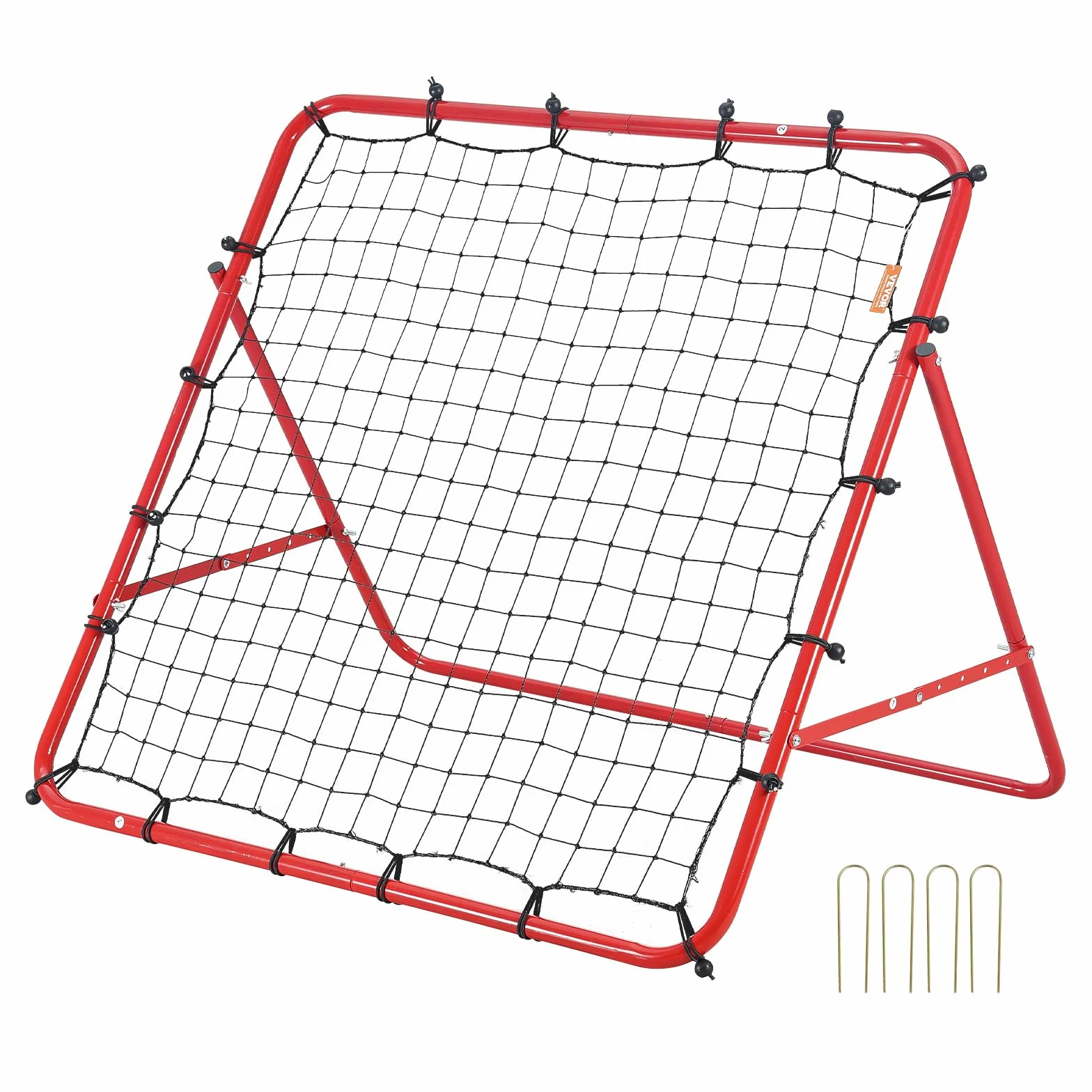 VEVOR Rete da Calcio Rimbalzo Pop Up 1 x 1m Rete da Calcio Rimbalzo da Allenamento Portatile per Giardino Angolo Regolabile Tubo in Ferro Rete in PE, Obiettivo Calcio Pieghevole Bambini Adolescenti
