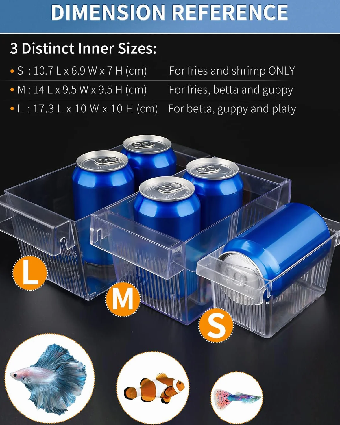 Pawfly Acquario Box per Allevamento Pesci Incubatrice Acrilica Serbatoio con Ventose Medio Box di Isolamento per Avannotti Gamberetti Betta e Guppy