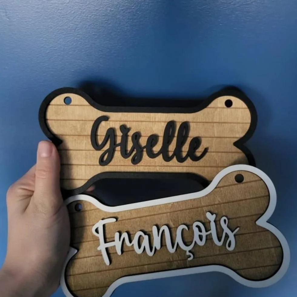Targhetta in legno personalizzata per gabbia cane 20 x 10 cm regalo per amanti dei cani