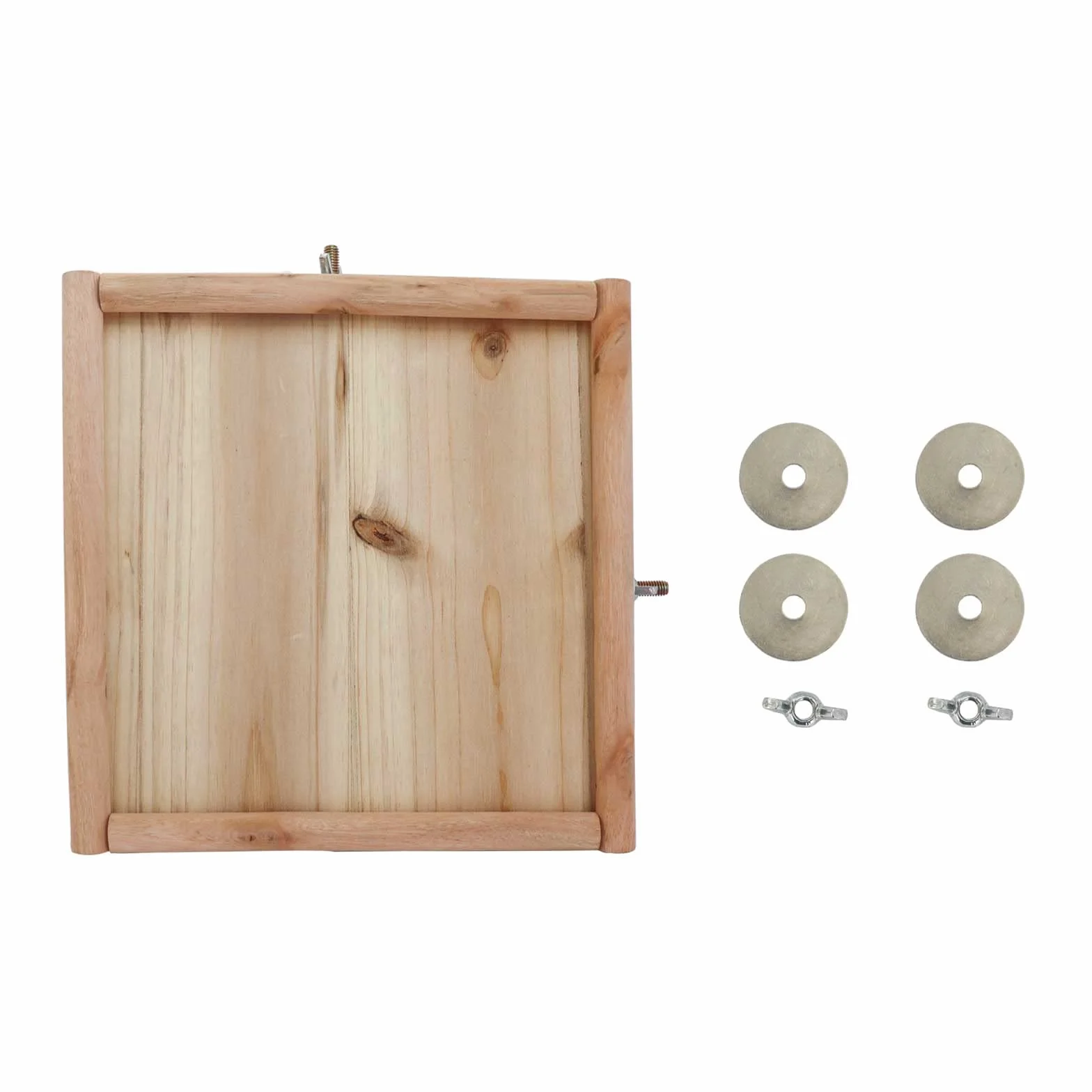 Piattaforma Appollaiatoio per Uccelli in Legno Naturale 20x20 cm per Gabbie Pappagalli Pappagallini Inseparabili