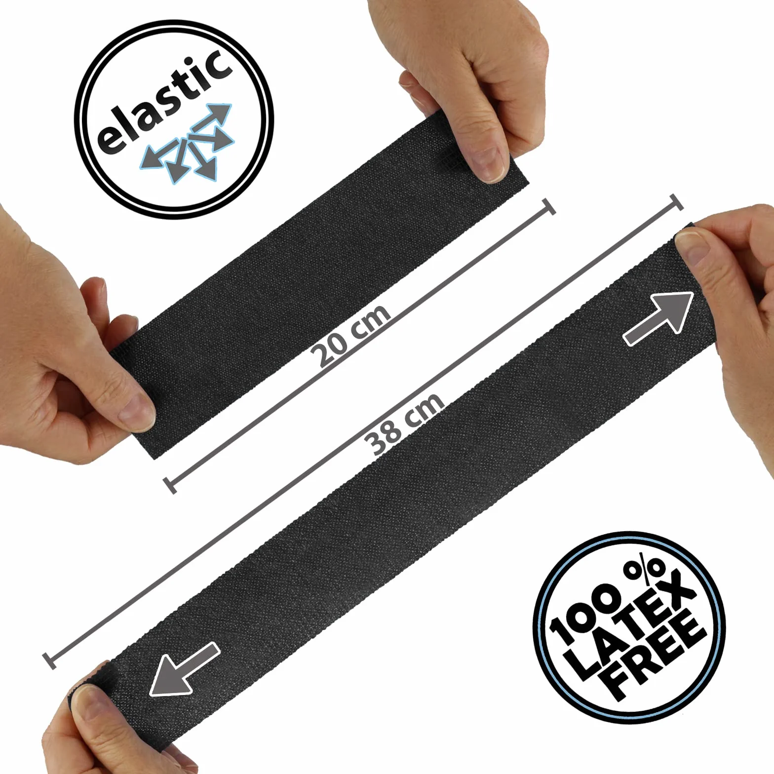 ALPIDEX 6 Rotoli Benda Adesiva 5 cm x 4,5 m Molti Colori Bendaggio Coesivo Fasciatura Personi Animali Garza Elastica Autoadesivo Cavalli Cani Umani, Colore:nero