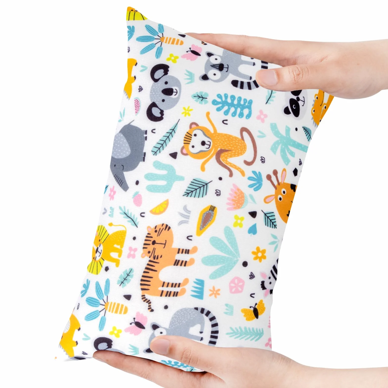 Winmany Piccolo Cuscino 27,9 x 17,8 cm Rimovibile Lavabile Stampato Mini Cuscino per Neonati, Bambini Piccoli, Animali Domestici, Viaggi, Supporto per Collo, Lombare e Ginocchia (28x18cm, Animali, 1)