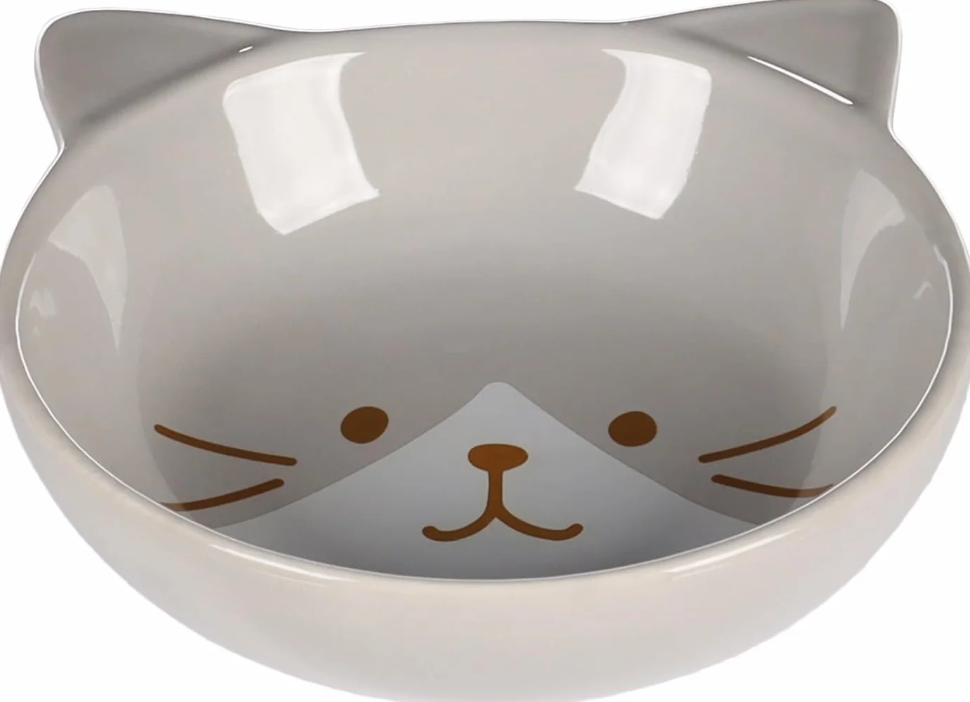 Ciotola per Cibo E Acqua Gatto KAPO Ceramica Grigio Rotonda 280ML 13,5x4CM