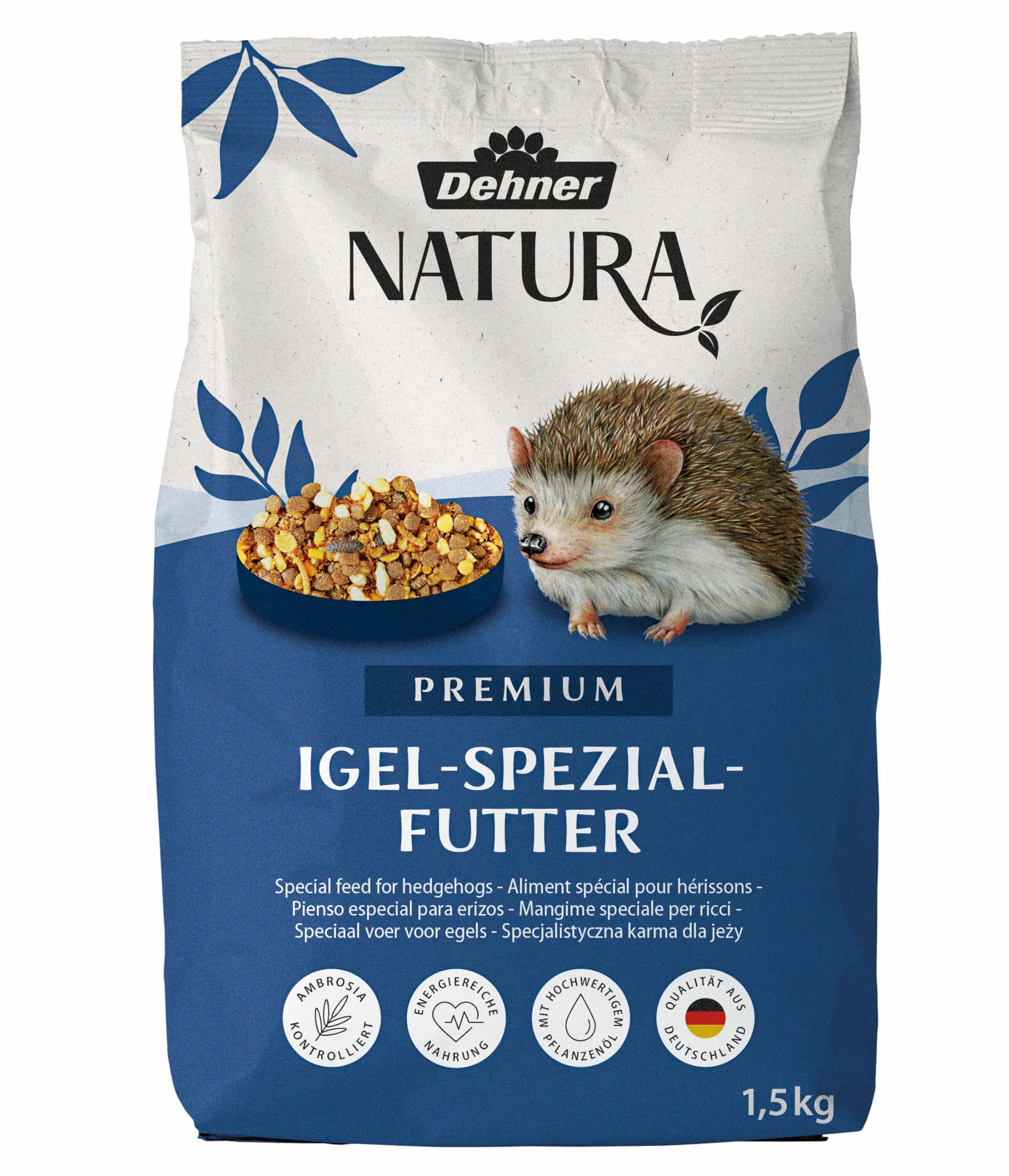 Dehner Natura Premium Cibo per Ricci, Cibo Completo per Ricci, Alimentazione Naturale e Adatta, 1,5 kg