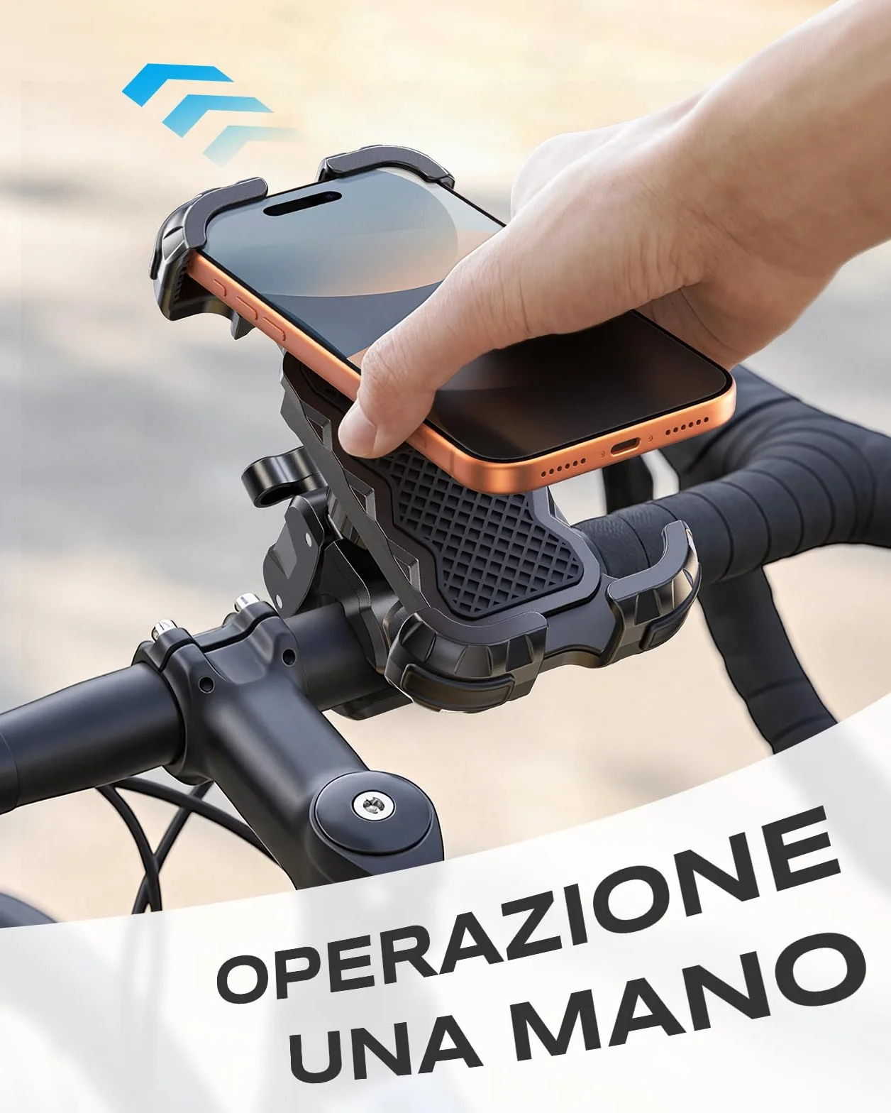 Babacom Porta Cellulare Moto, [Ultra Stabile & 1S Blocco Rapido] Porta Cellulare Bici per Universale Manubrio, 360° Rotabile Supporto Telefono Moto Compatibile con iPhone/Galaxy 4.7"-6.8" Smartphone