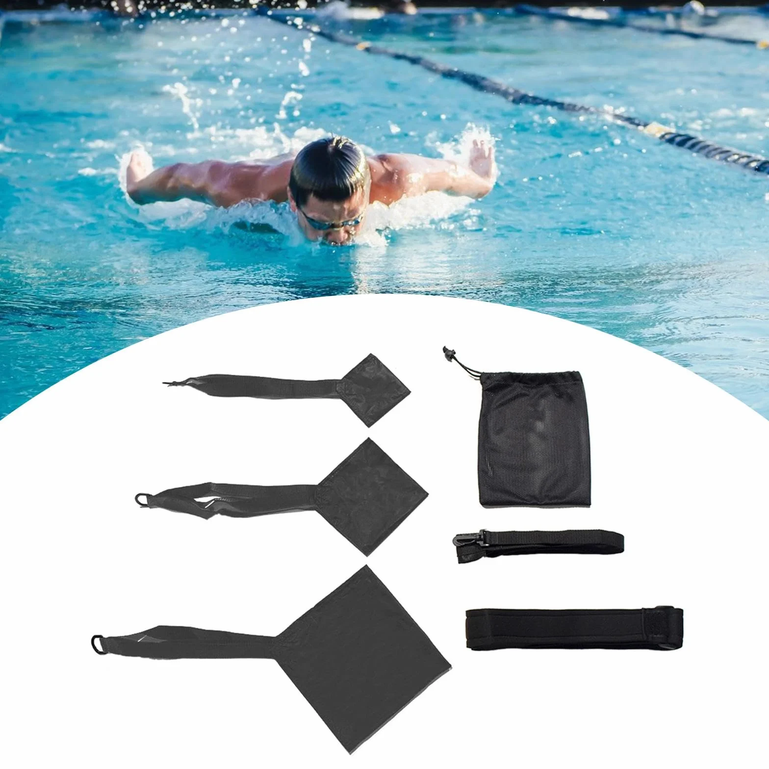 Paracadute di Nuoto Resistenza Set Allenamento Forza Attrezzatura per Allenatore
