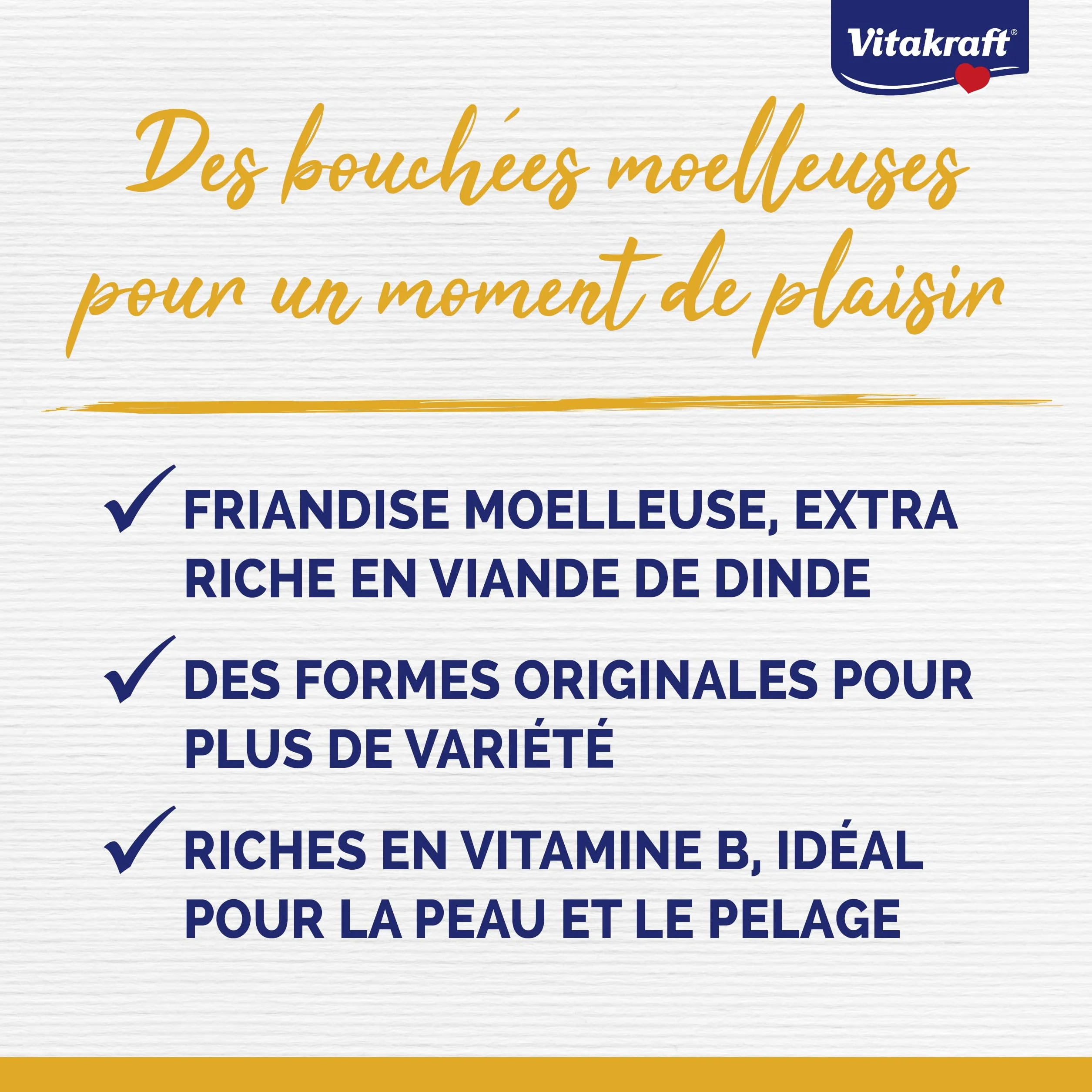 Vitakraft Noshies, leccornie per cani, con pregiata carne di tacchino, ideale per una coccola, vitamine per la pelle e il pelo, senza l'aggiunta di zuccheri e cereali (1x 90g)