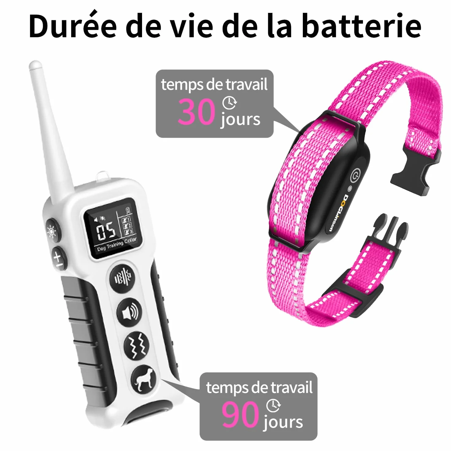 Collier de Dressage Pour Chien sans Choc - Collier Vibrant Pour Chien, Portée 1000m, 9 tonnellate e modalità di vibrazione, Pour Chiens Petit, Moyen et Grand - senza Douleur