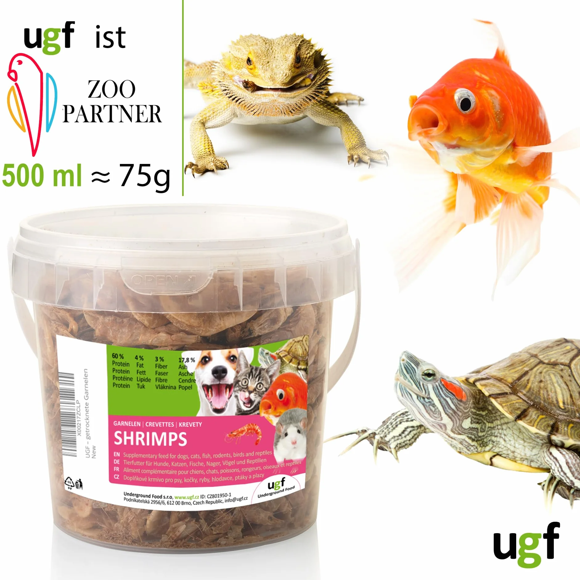 Gamberetti essiccati 75 g cibo per uccelli selvatici snack per cani tartarughe roditori