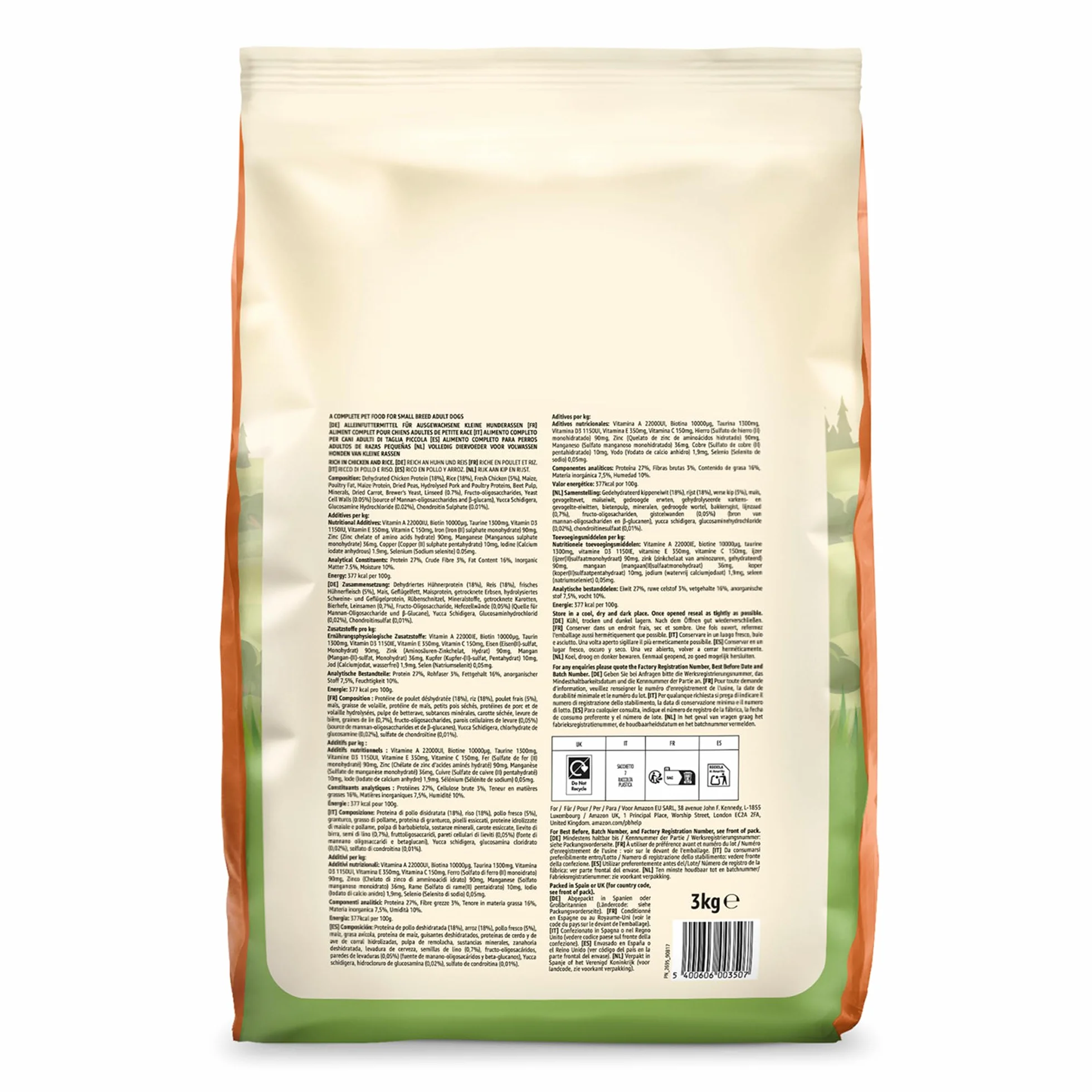 Amazon Complete Alimento Secco Completo Per Cani Adulti Razze Piccola Taglia Ricco In Pollo E Riso 3kg