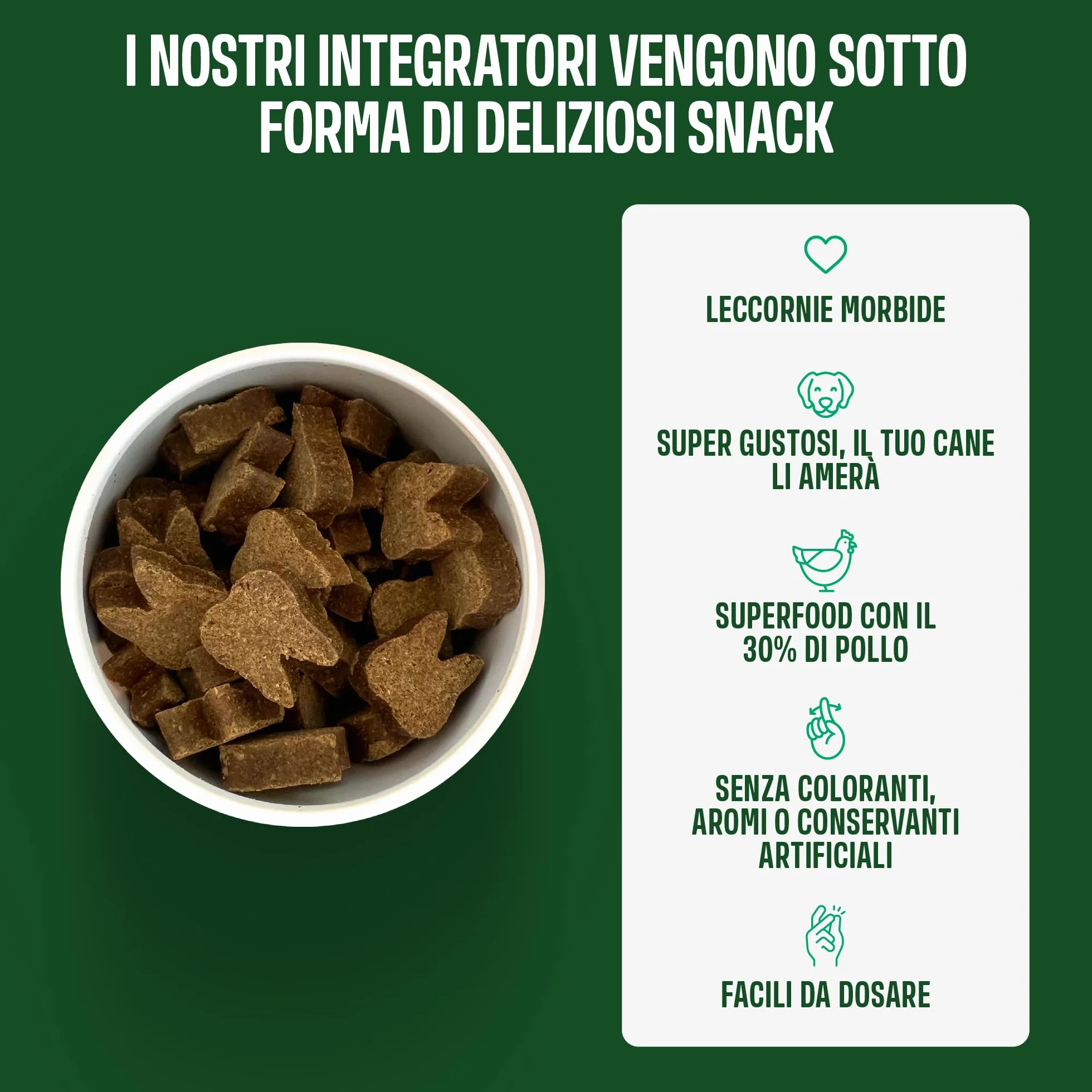 ivvi dental - snack per l'igiene dentale dei cani. Menta, prezzemolo, finocchio, camomilla, olio di cocco, alghe brune. 60 snack con pollo. Favorisce denti sani, alito fresco e gengive sane