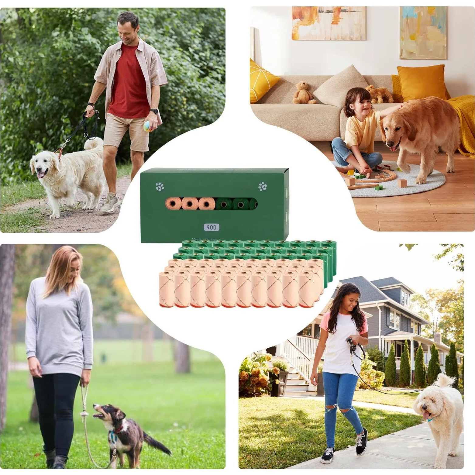 Sacchetti per Cani Porta Sacchetti Ermetico e Inodore | Sacchetti per escrementi animali Animali, All'aperto, Viaggio, Passeggiata, Appartamento, Campeggio, Cuccioli, Lettiera,