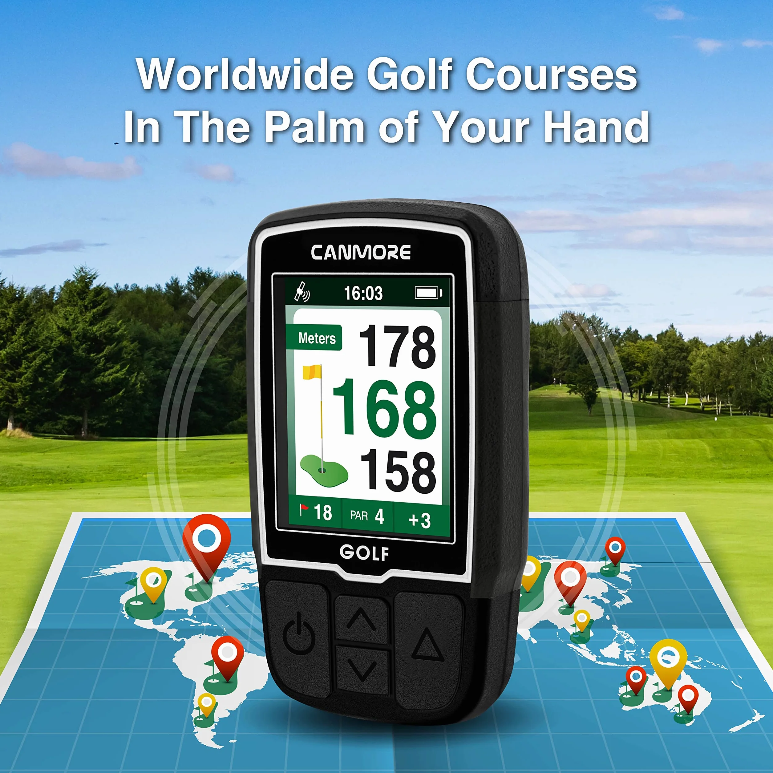 CANMORE HG200 PRO GPS portatile per golf, 41.000 campi precaricati, nero