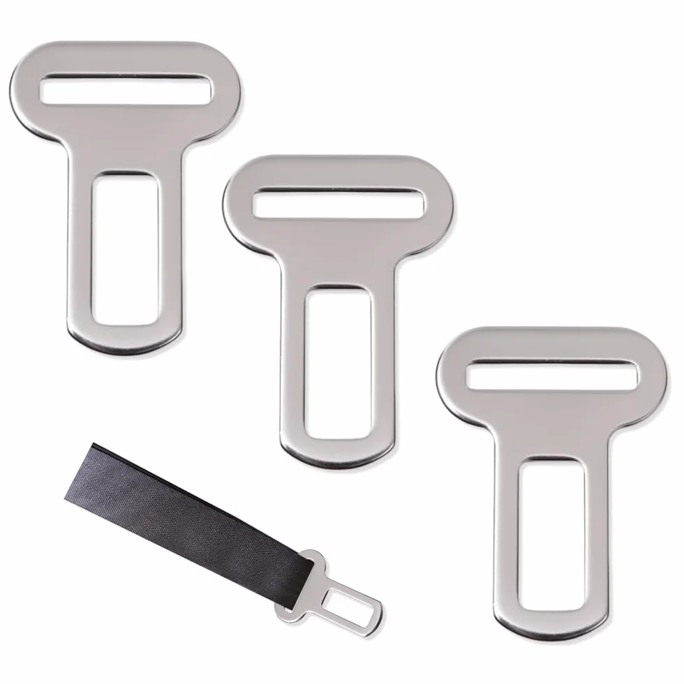 3 Pezzi Prolunga Cintura Sicurezza Auto,Clip Disattiva Allarme Cintura,Attacchi Gancio Sicurezza Auto,Accessori per Autos Sono,Connettori In Metallo,Clip Ferma Cinturas Universal per Animali