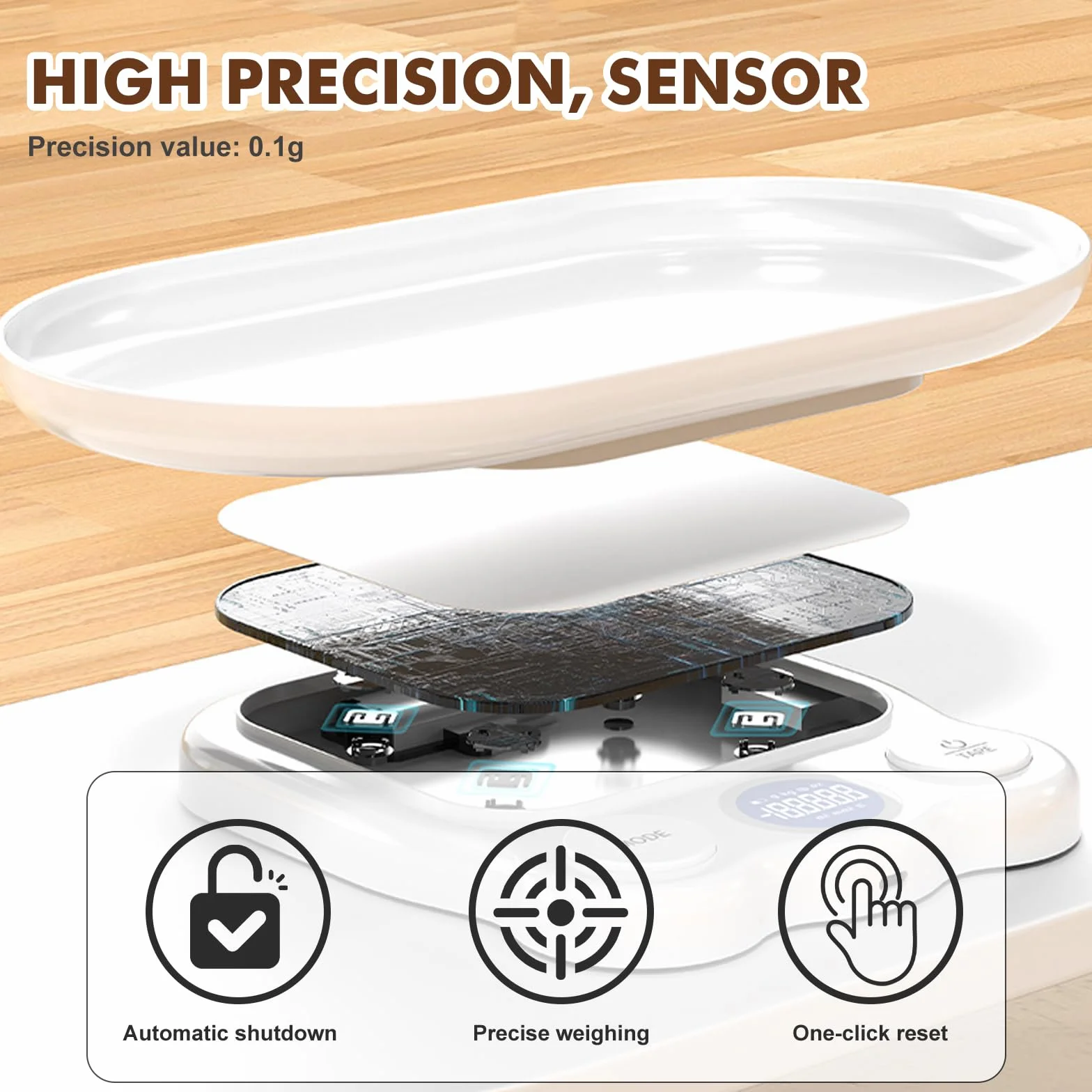 Bilancia per animali di piccola taglia, 15 kg, bilancia digitale per animali domestici, precisa su 1 g, LCD digitale con 7 modalità di pesatura (g/kg/oz/lb/ml/mml/tl), bilancia digitale per bambini
