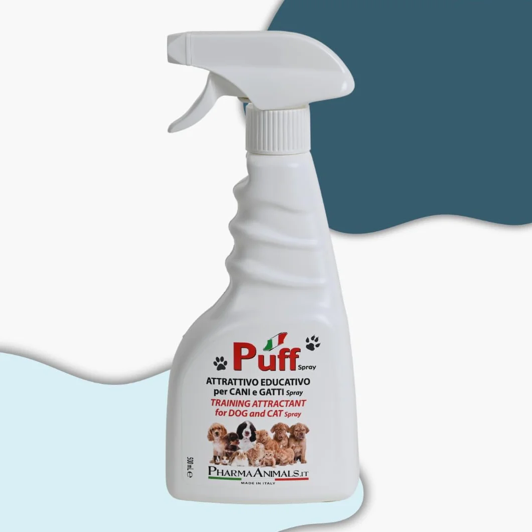 Puff Spray Attrattivo Naturale per Addestramento Cani e Gatti 100% Eco-Friendly | Facile Uso per Lettiera e Area Bisogni - 500 ml, Made in Italy