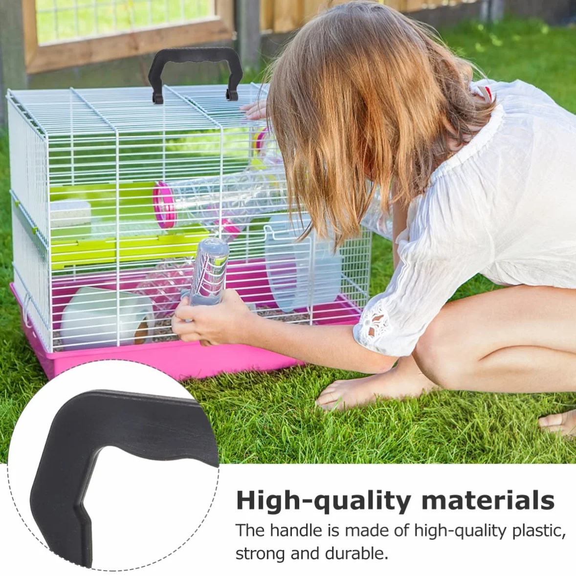 PATKAW 10 Pezzi Maniglia Gabbia Sostituzione Vassoi Canile per Animali Domestici Plastica