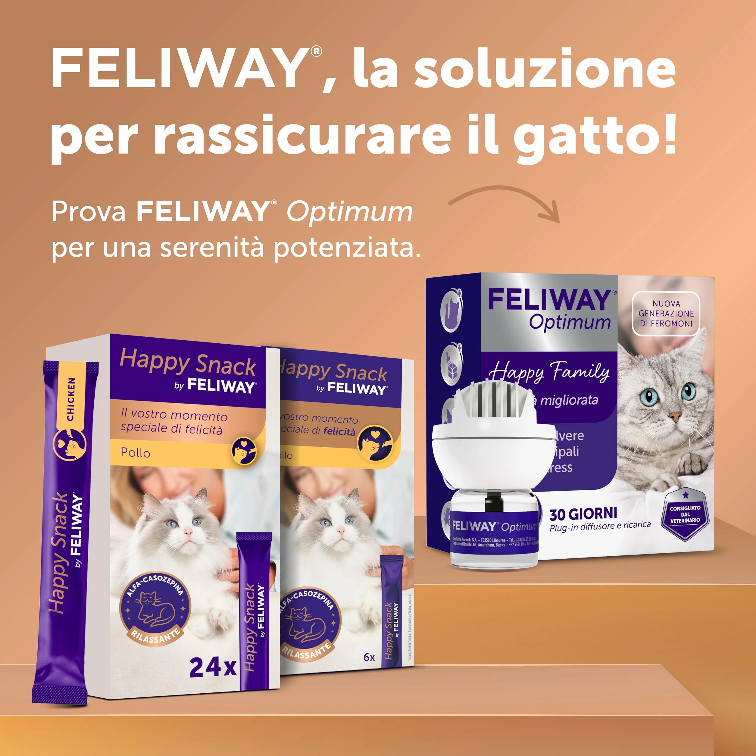Happy Snack by FELIWAY – Gustosi snack calmanti per gatti, 6 stick – Aiuta il tuo gatto a sentirsi più tranquillo e rafforza il legame tra di voi.