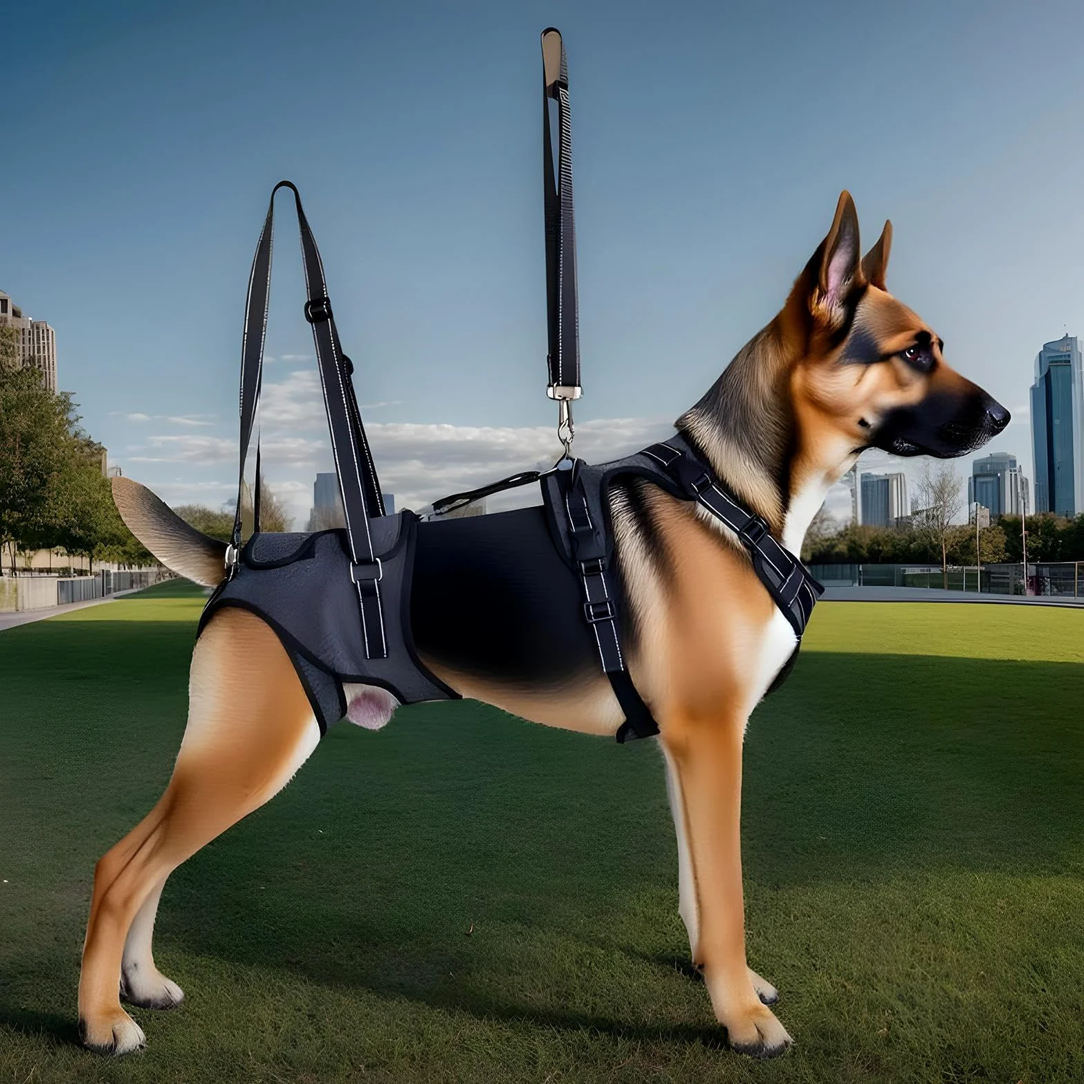 Imbracatura di sollevamento Gilet regolabile con cinghie di trasporto per | Maniglie Sollevatore Per Cani per cani anziani, disabili, riabilitazione e visite veterinarie