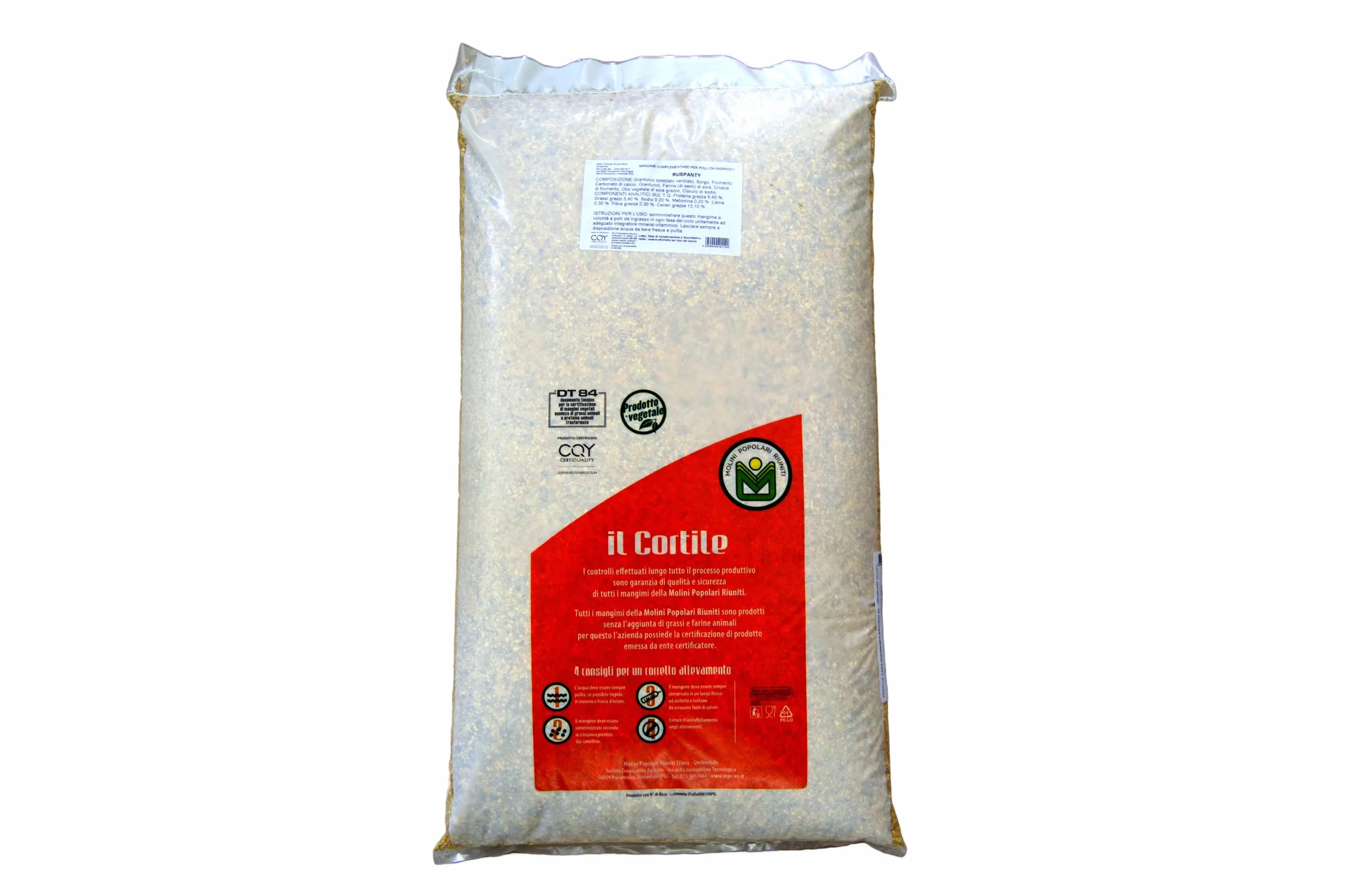 Ruspanty, NO OGM, Mangime in Granaglie per Galline, Polli, Tacchini, Oche e volatili da cortile. 25 Kg
