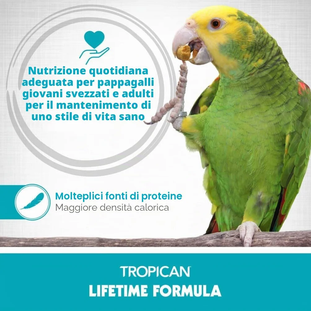 Hari Granuli di Cockatiel Tropican Lifetime 820 g