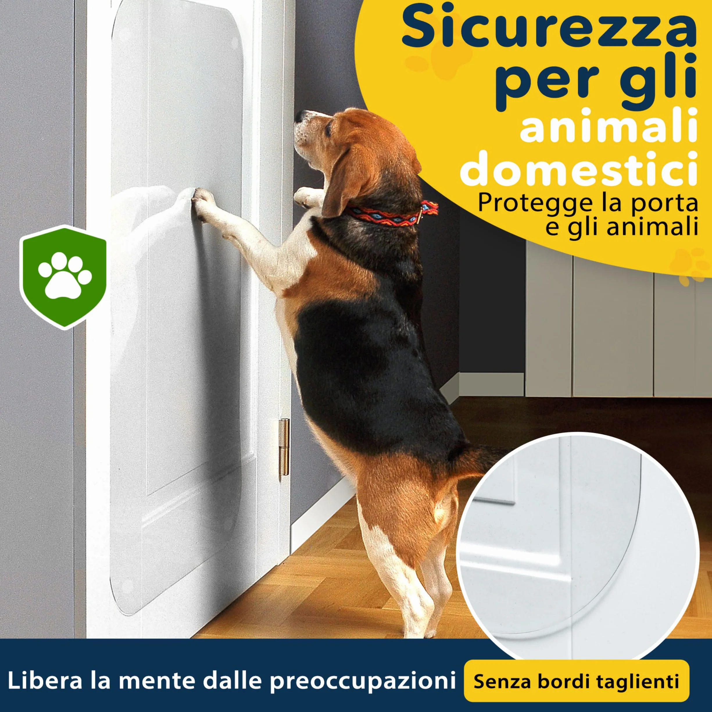 Protecto Proteggi Porta Graffi Cane Gatto 75 x 50 cm Protezione Antigraffio Trasparente