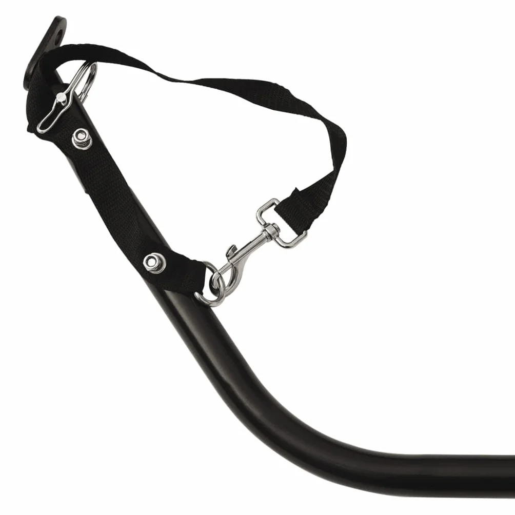 vidaXL Rimorchio da Bici Nero Oxford e Ferro