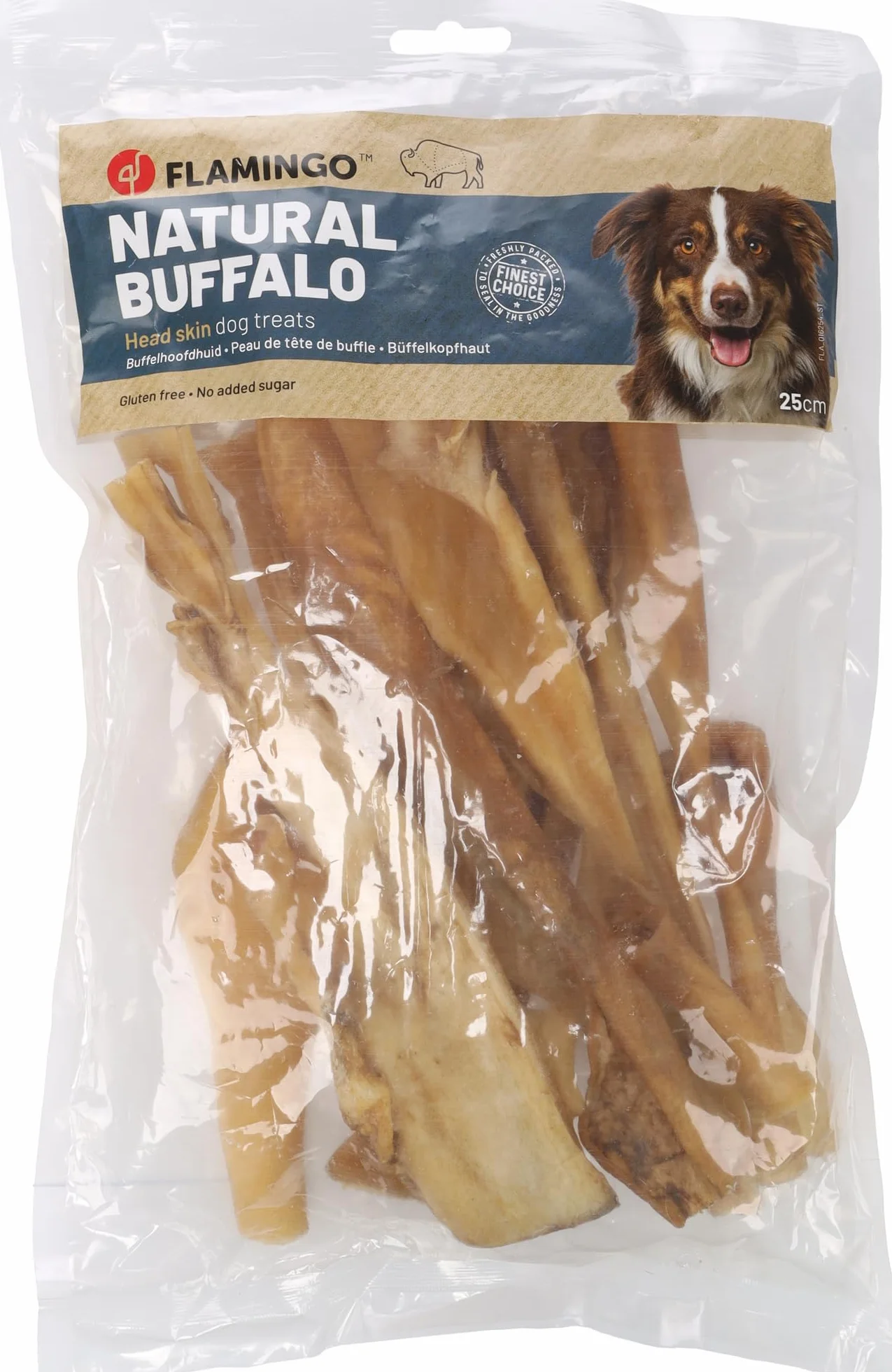 snack per cani - bastoncini per cani - pelle di testa di bufalo 25cm 400g - snack naturale - senza glutine - senza additivi